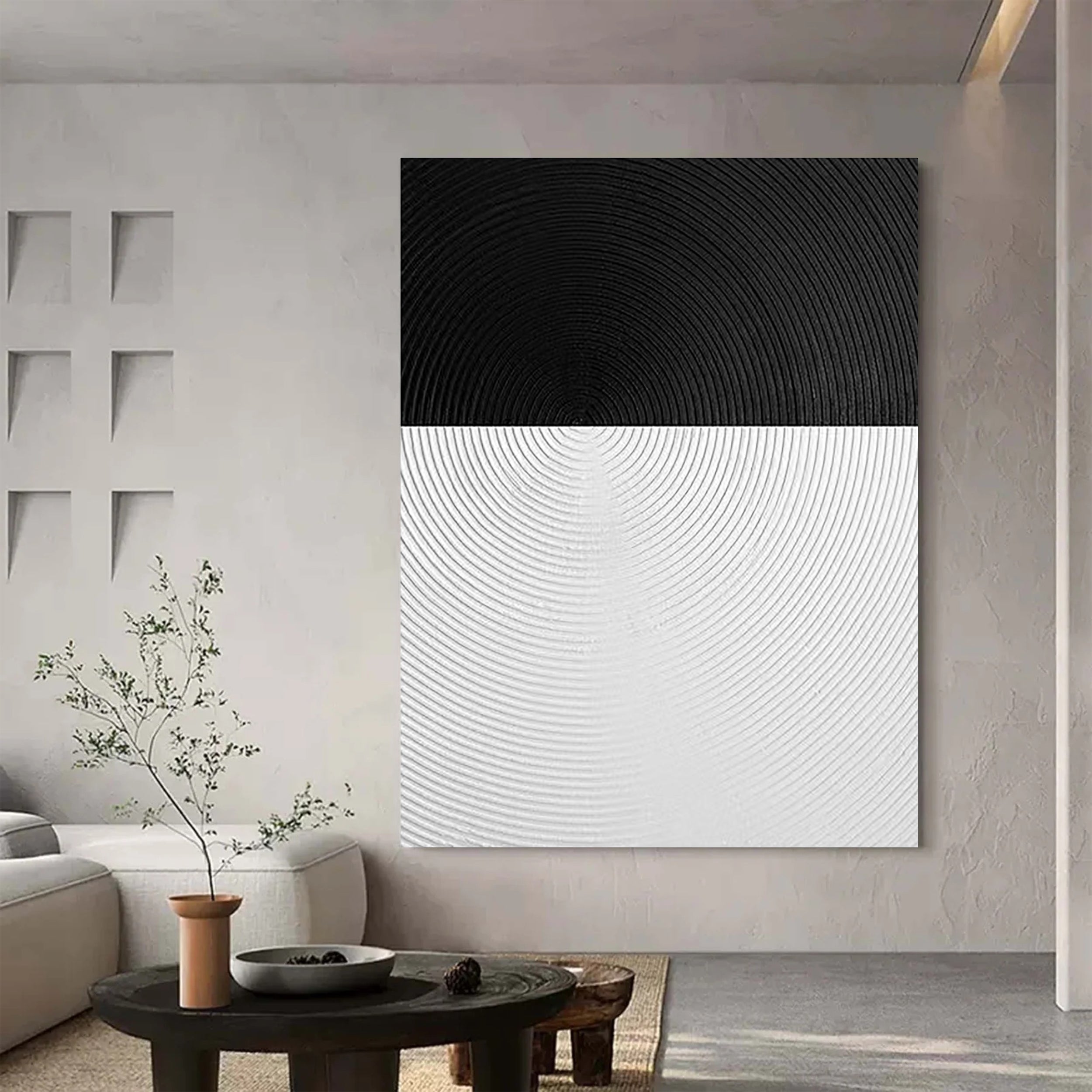 White Textured Minimalist Wall Art