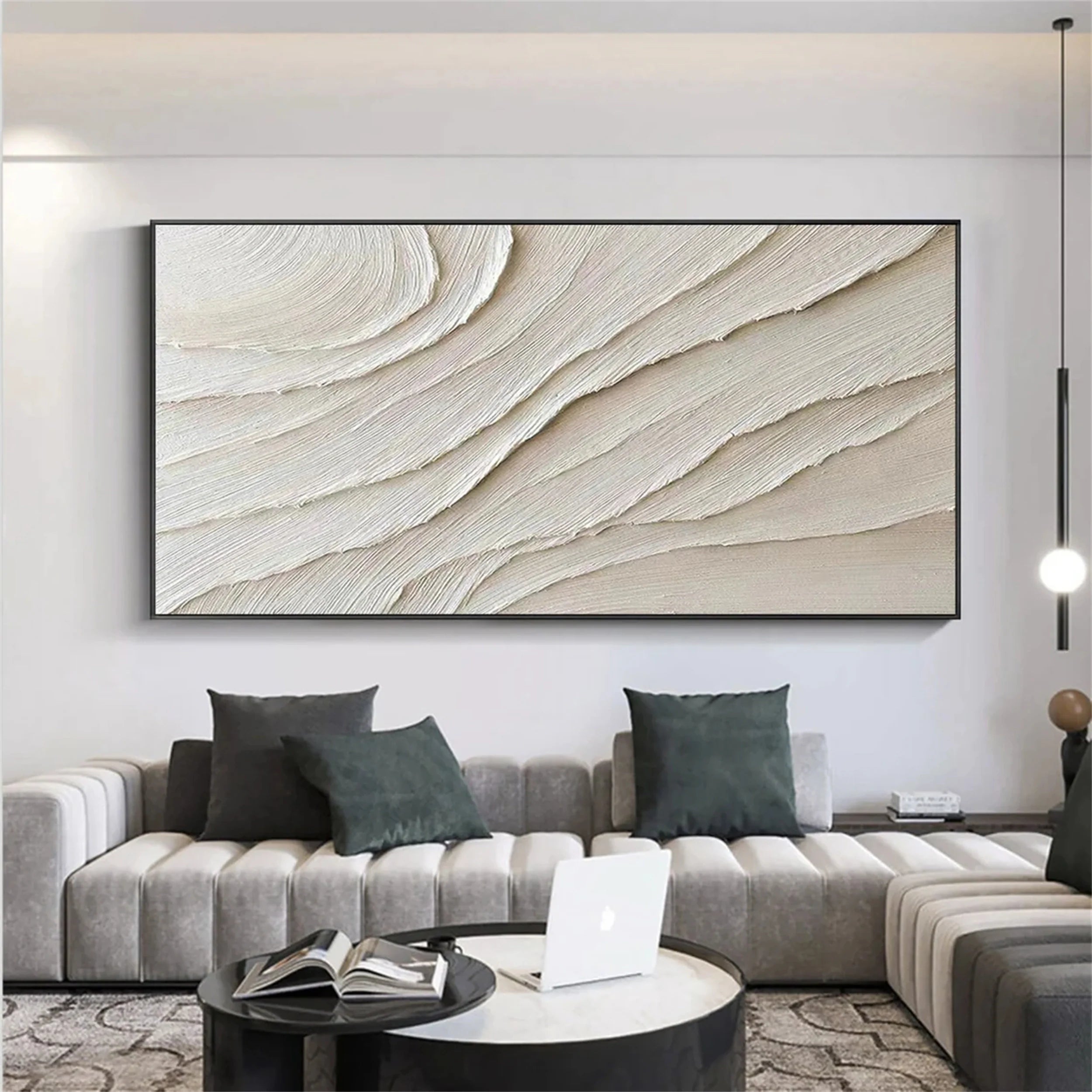 White Textured Minimalist Wall Art