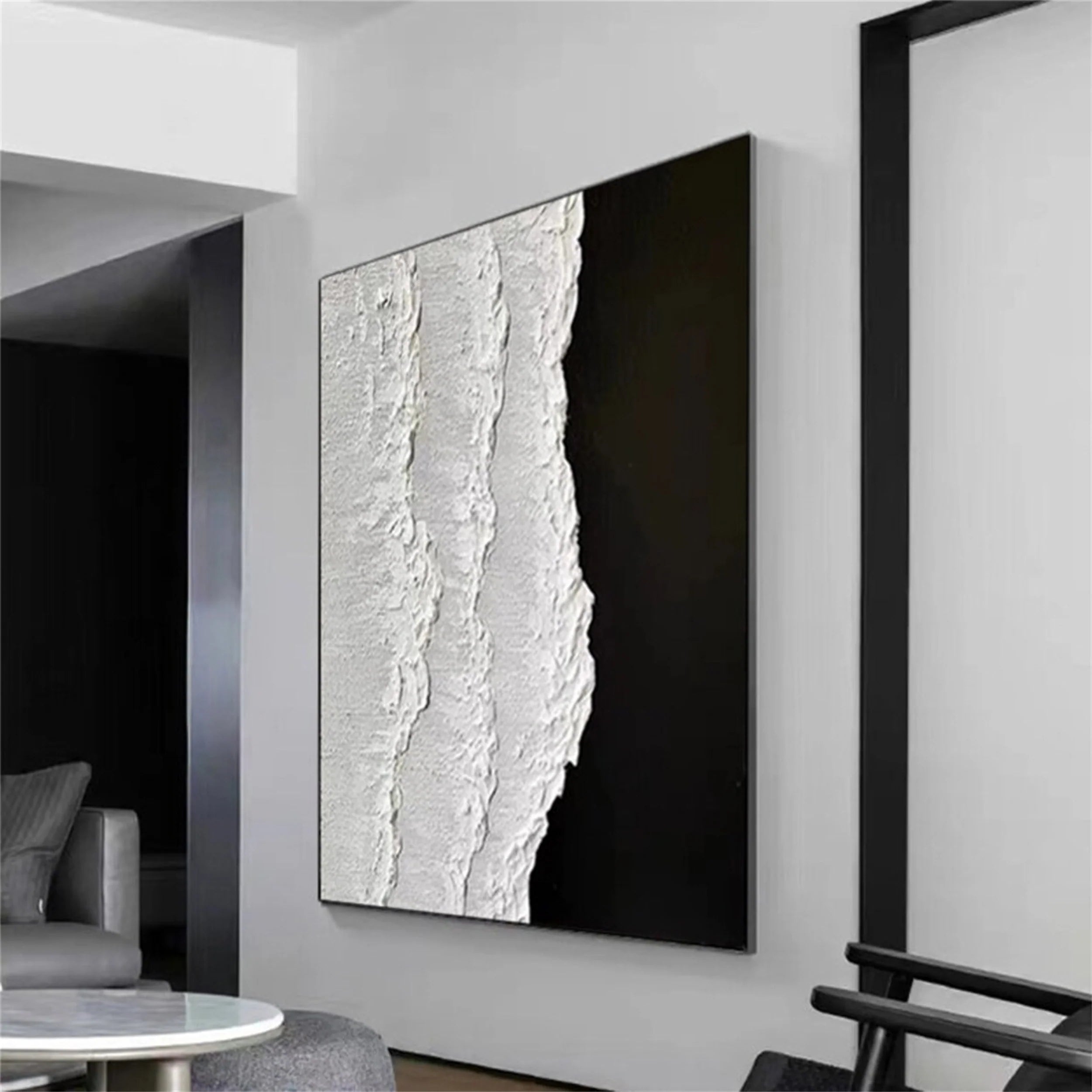 White Textured Minimalist Wall Art