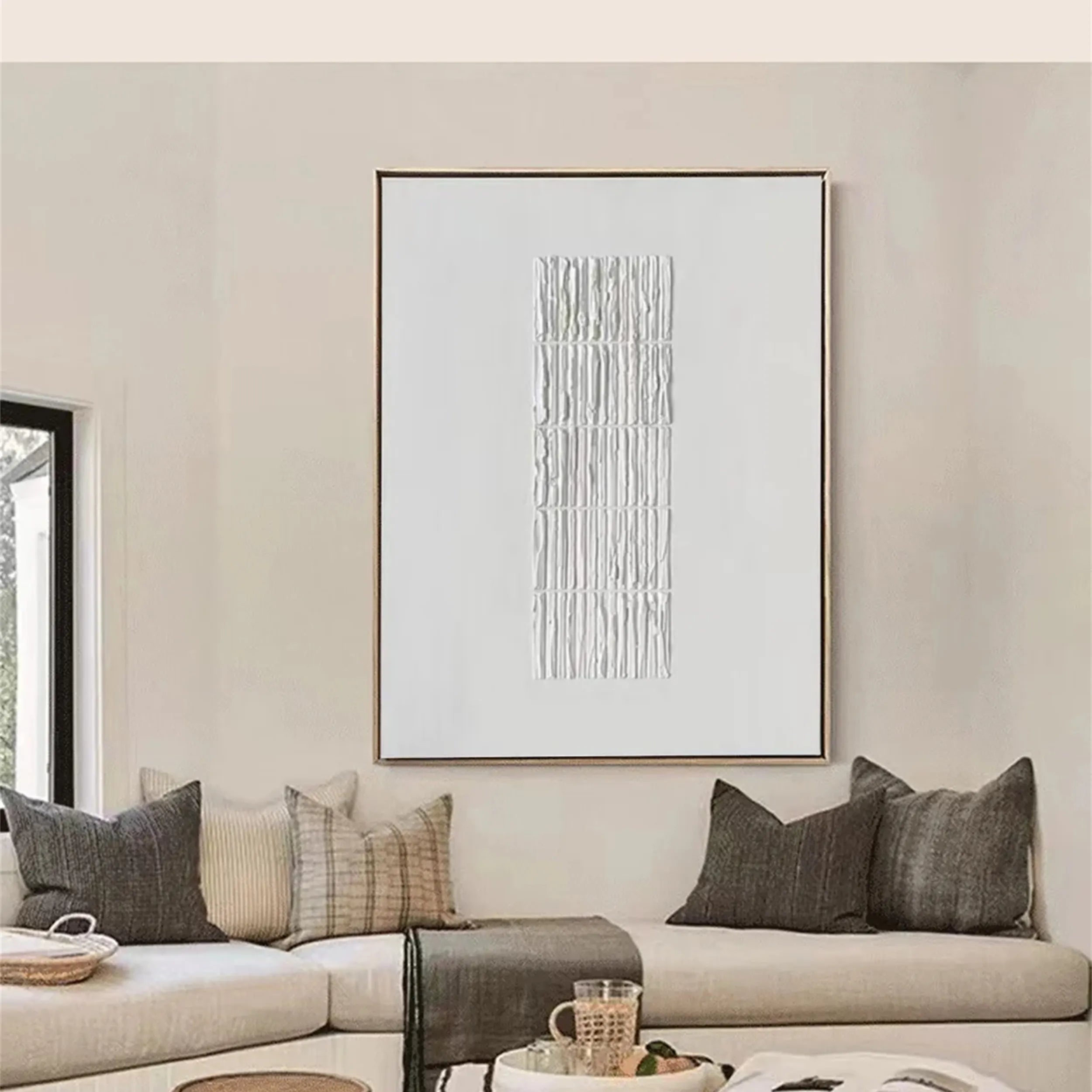 White Textured Minimalist Wall Art