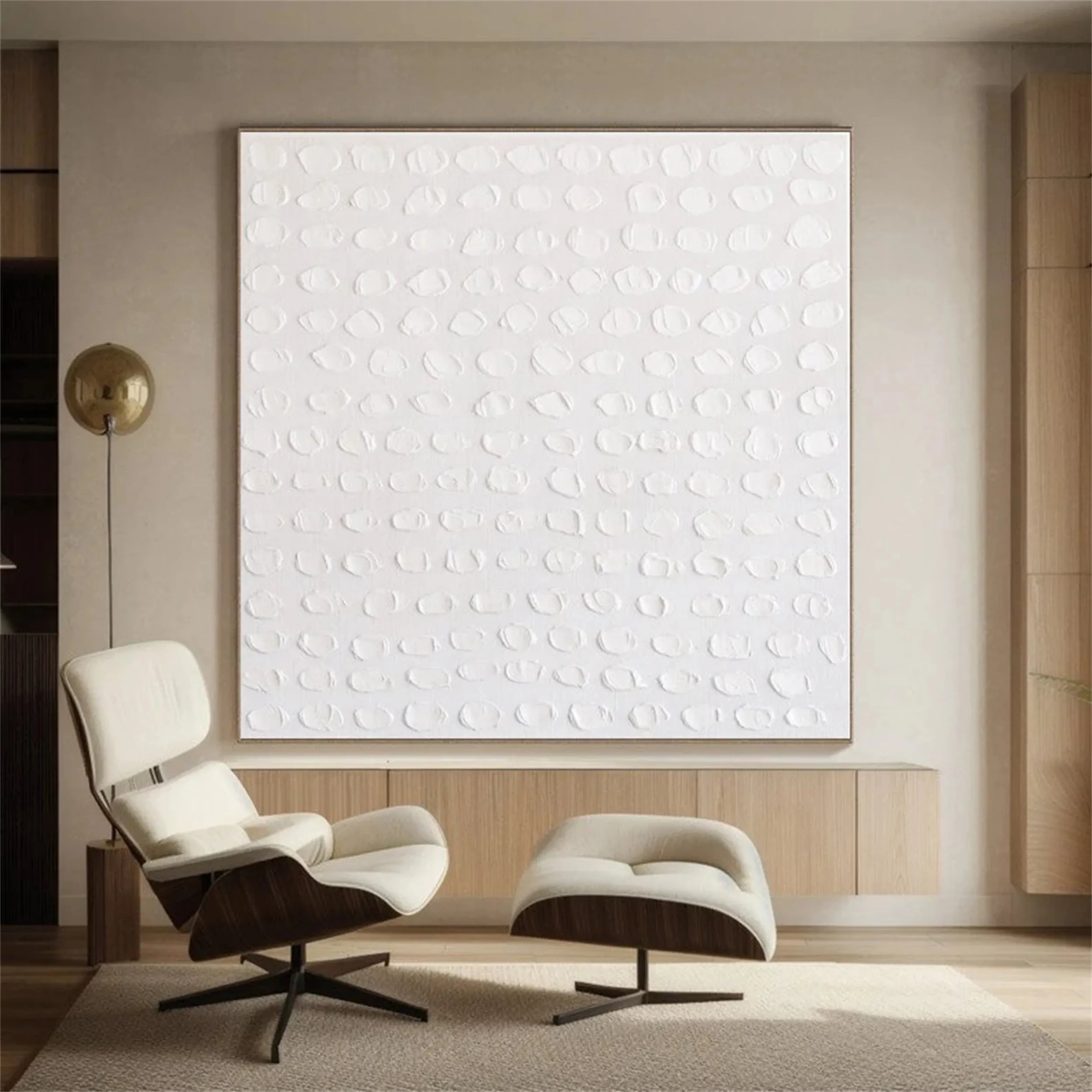 White Textured Minimalist Wall Art