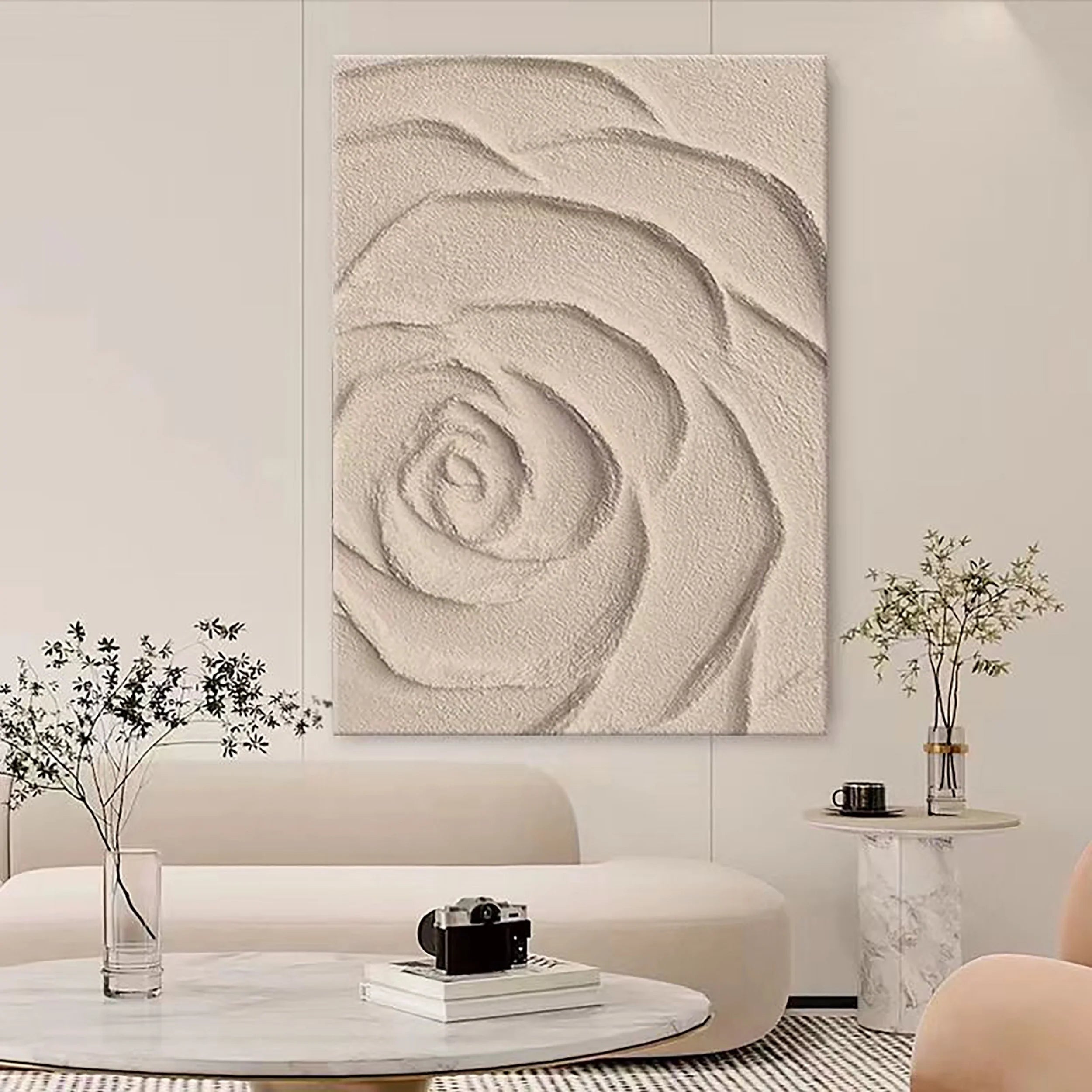 Beige & Brown Textured Minimalist Wall Art