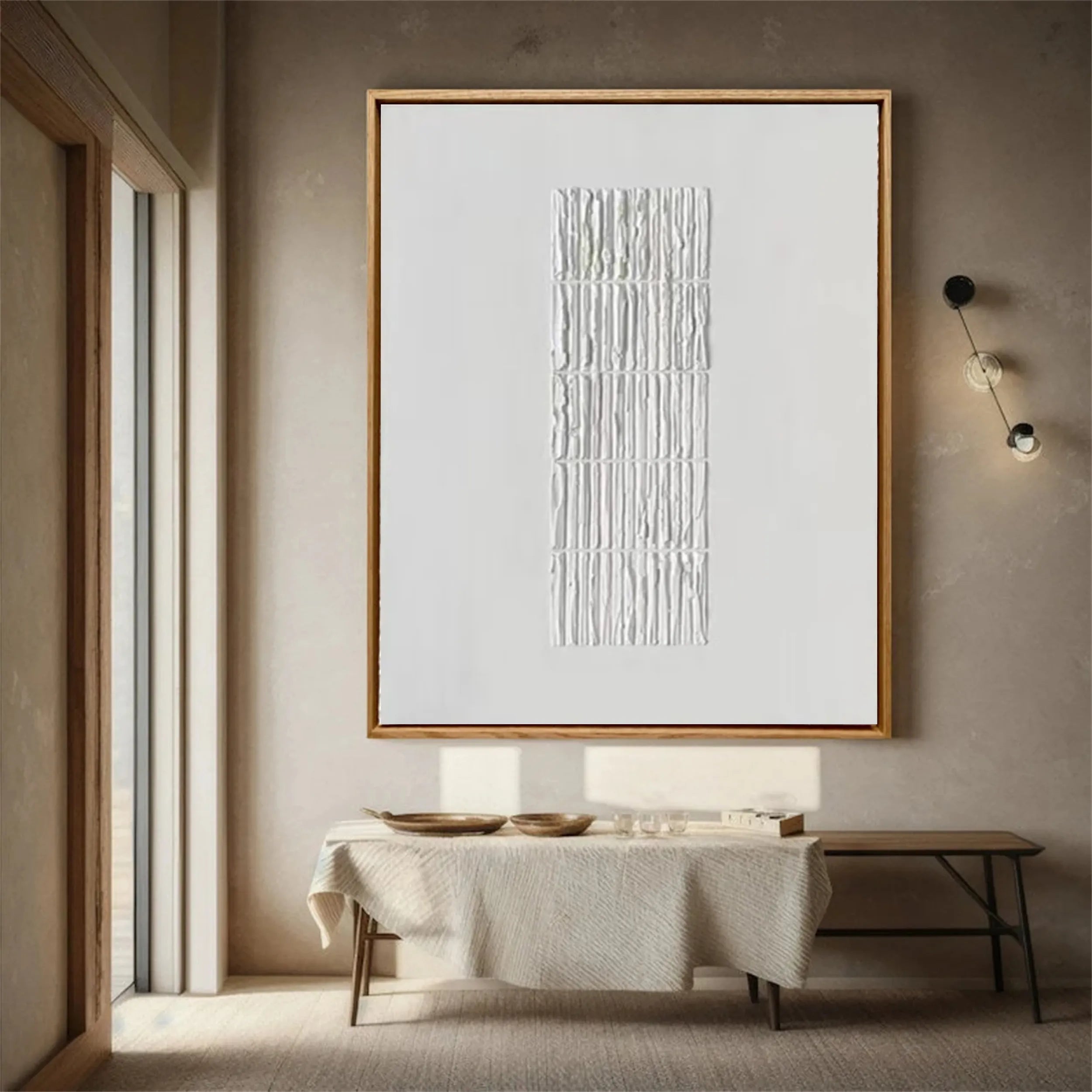 White Textured Minimalist Wall Art