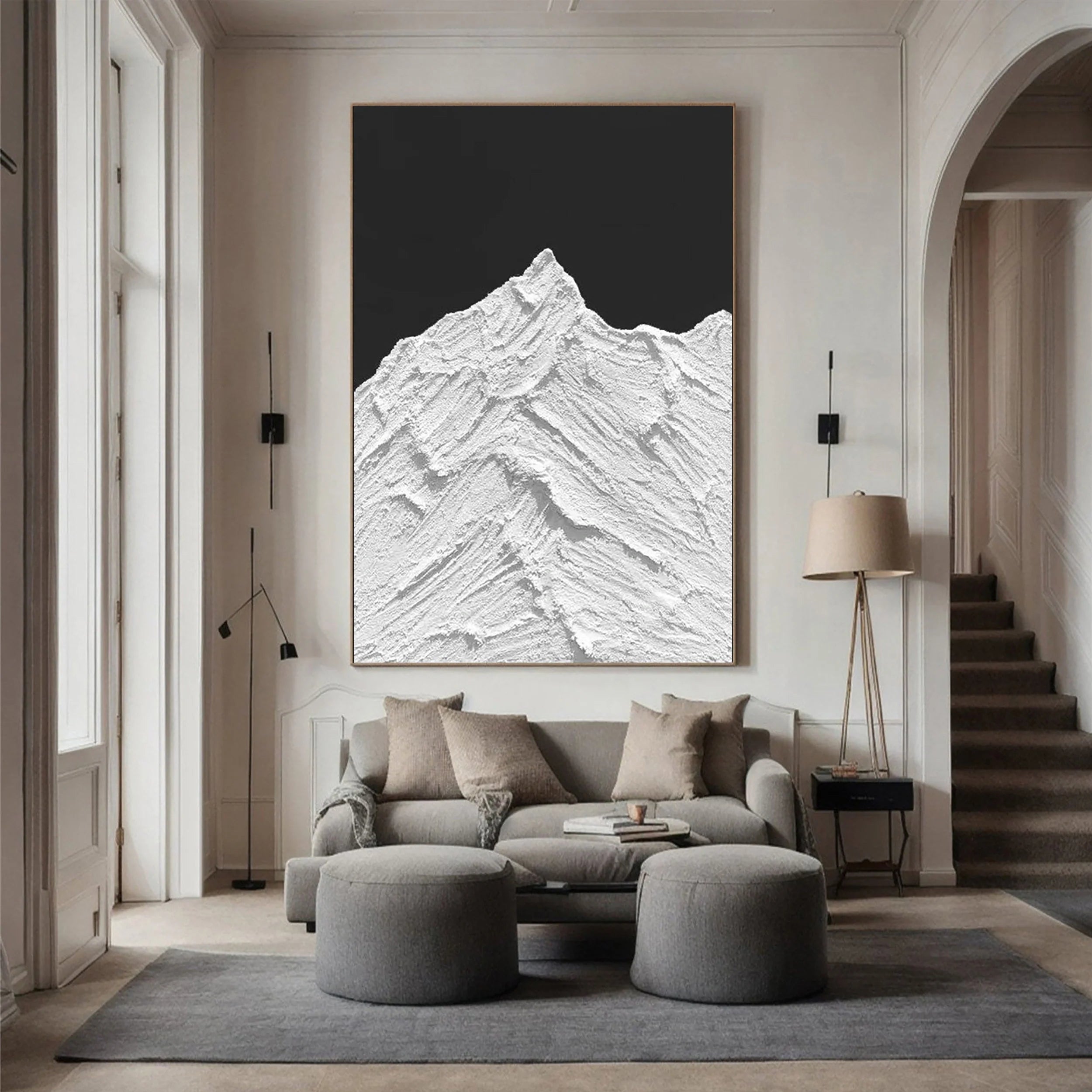 White Textured Minimalist Wall Art