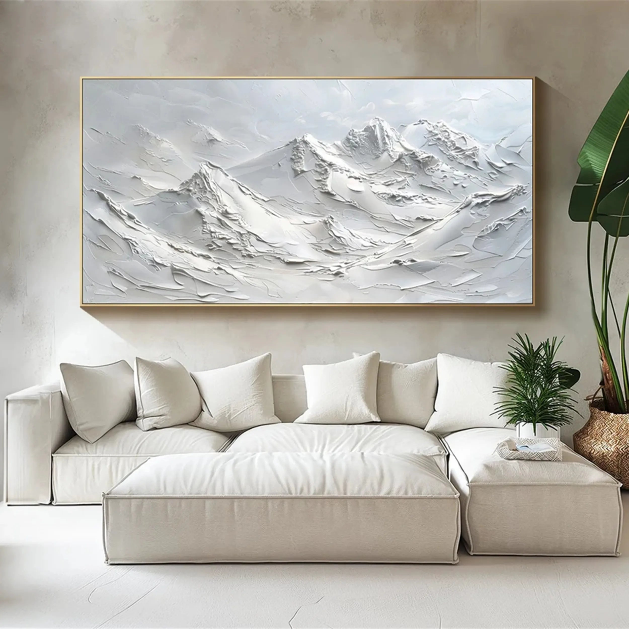 White Textured Minimalist Wall Art