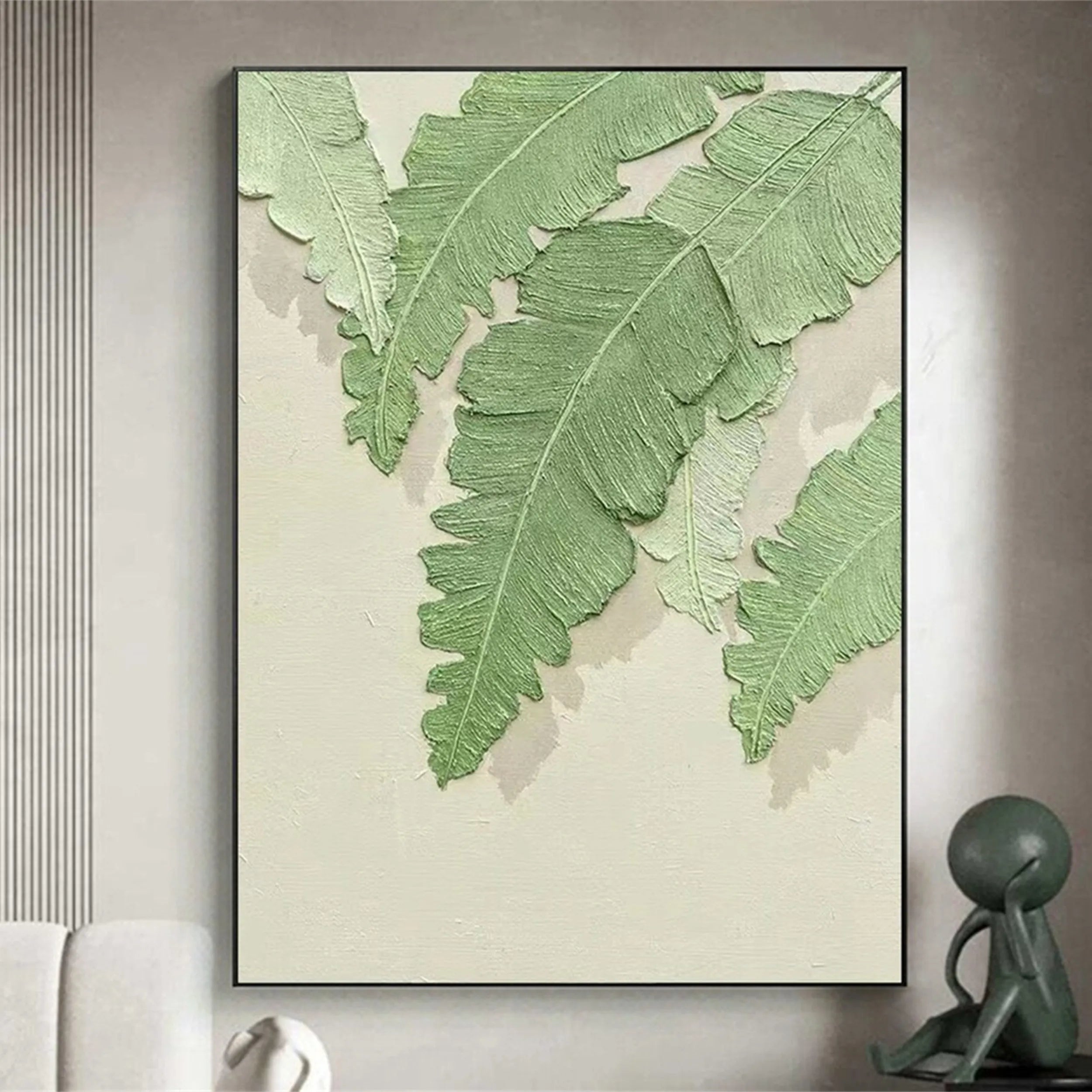 Green Textured Minimalist Wall Art