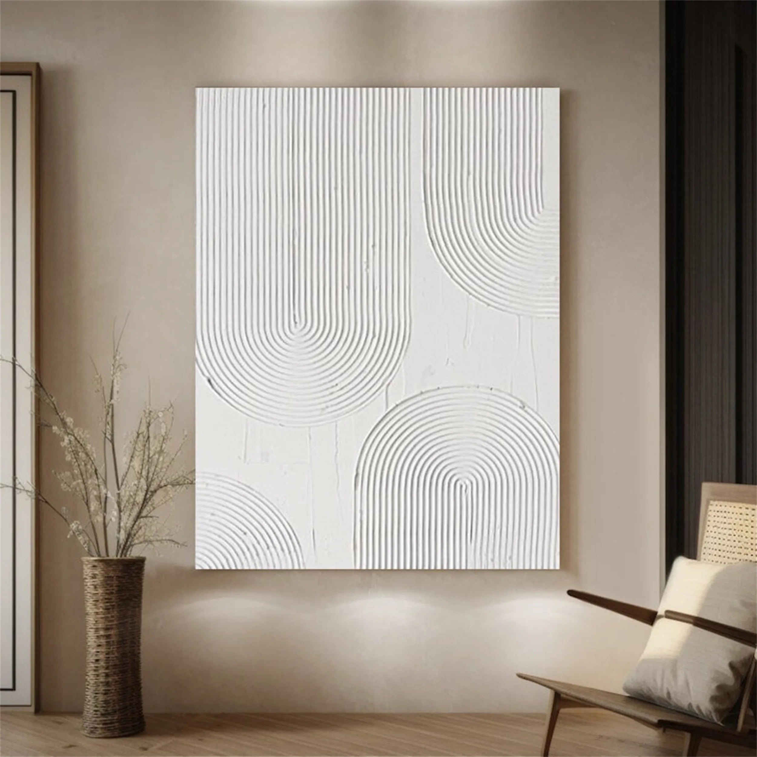 White Textured Minimalist Wall Art