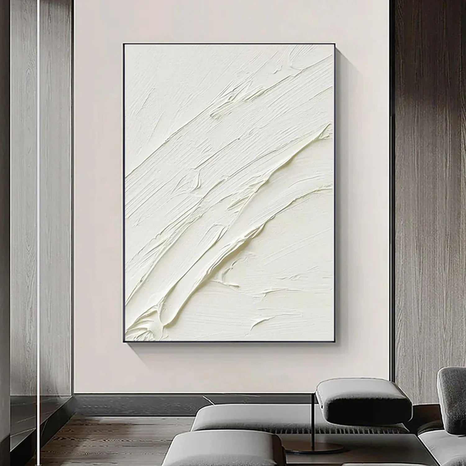 White Textured Minimalist Wall Art