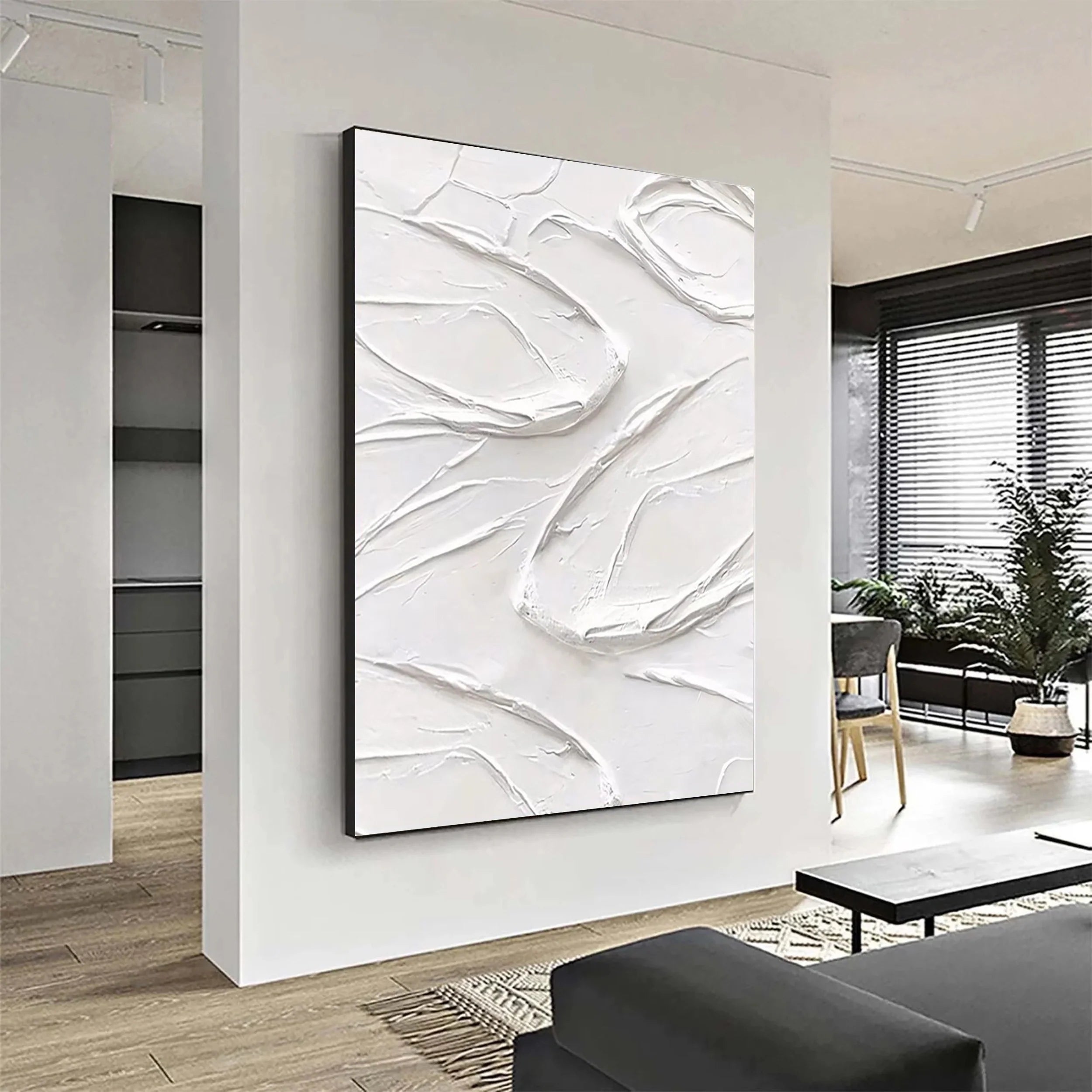 White Textured Minimalist Wall Art