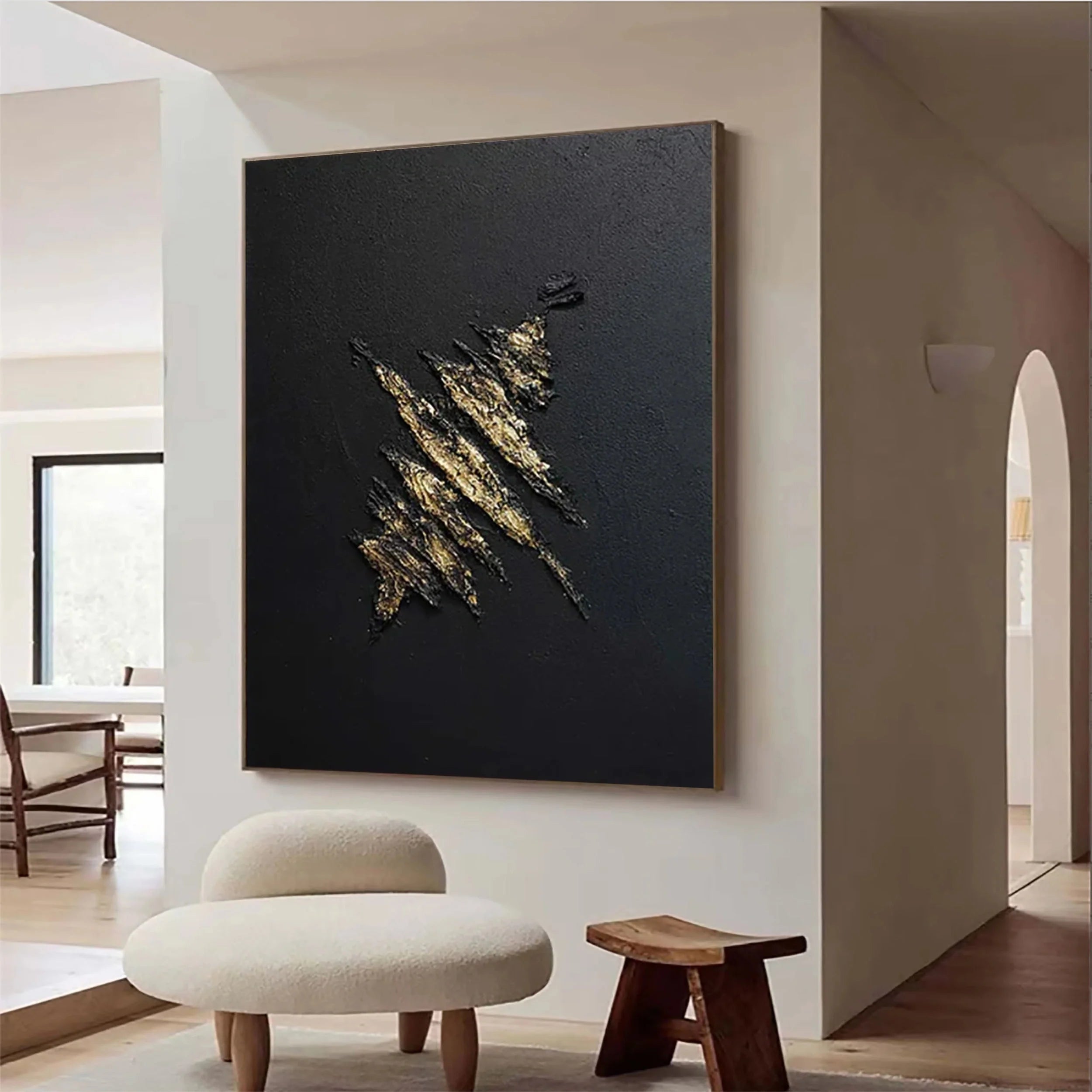 Black Textured Minimalist Wall Art