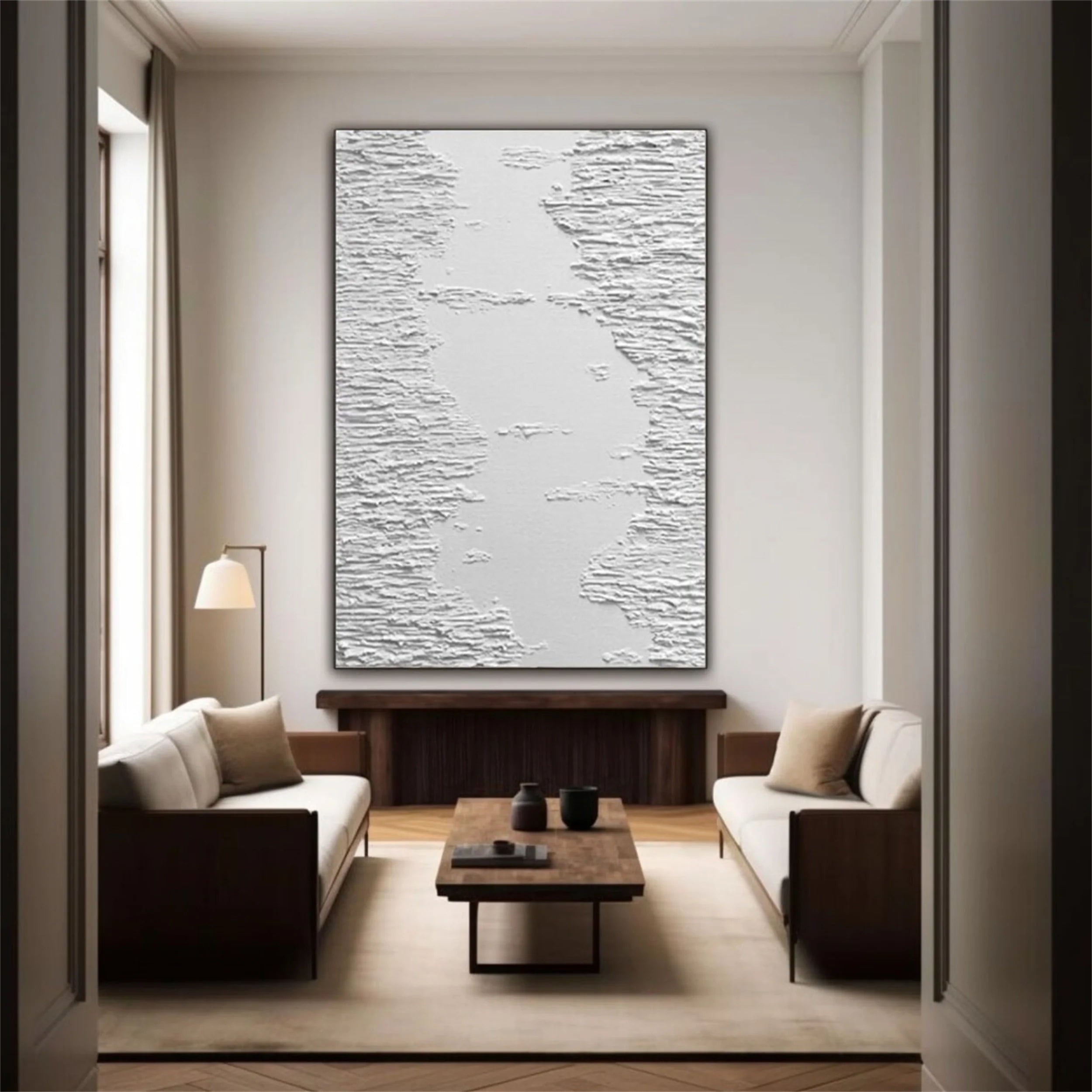 White Textured Minimalist Wall Art