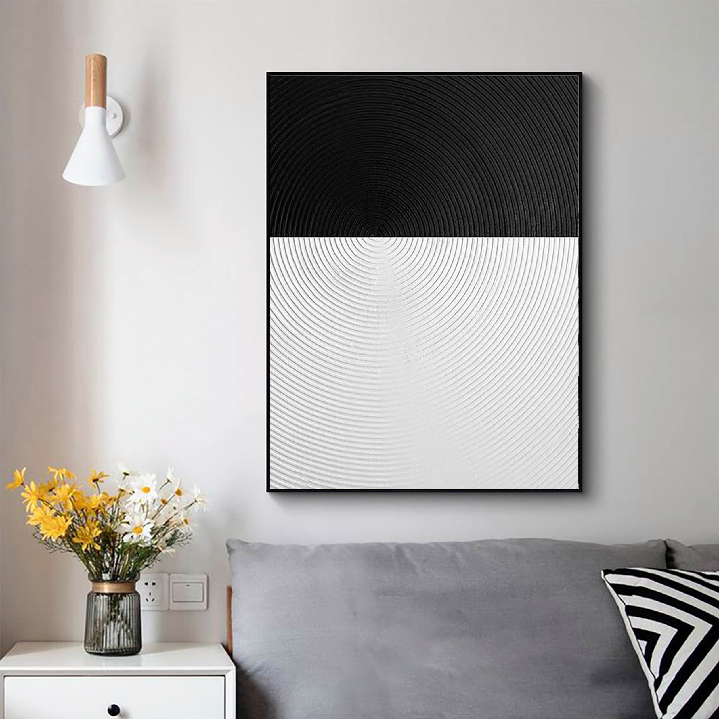 White Textured Minimalist Wall Art