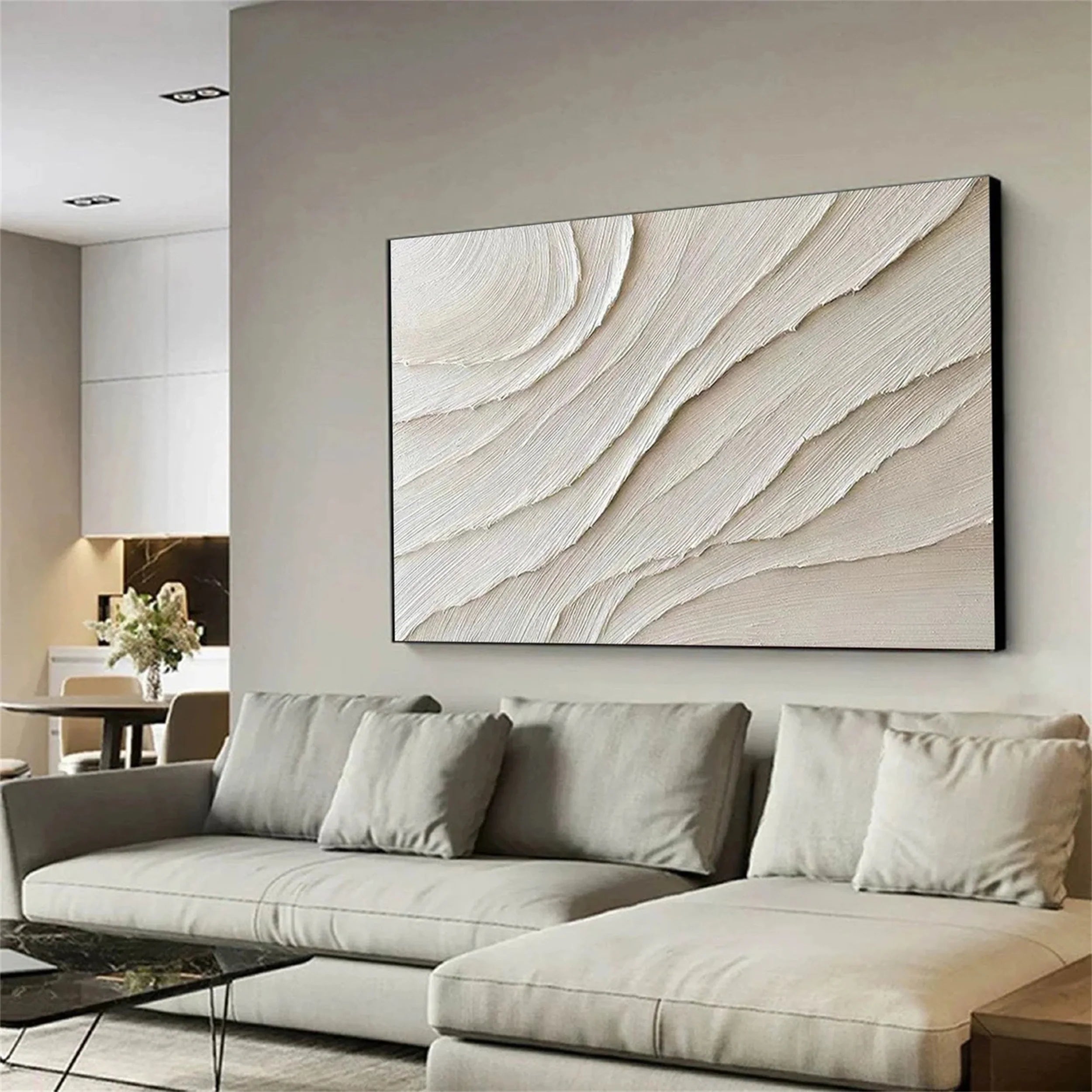 White Textured Minimalist Wall Art