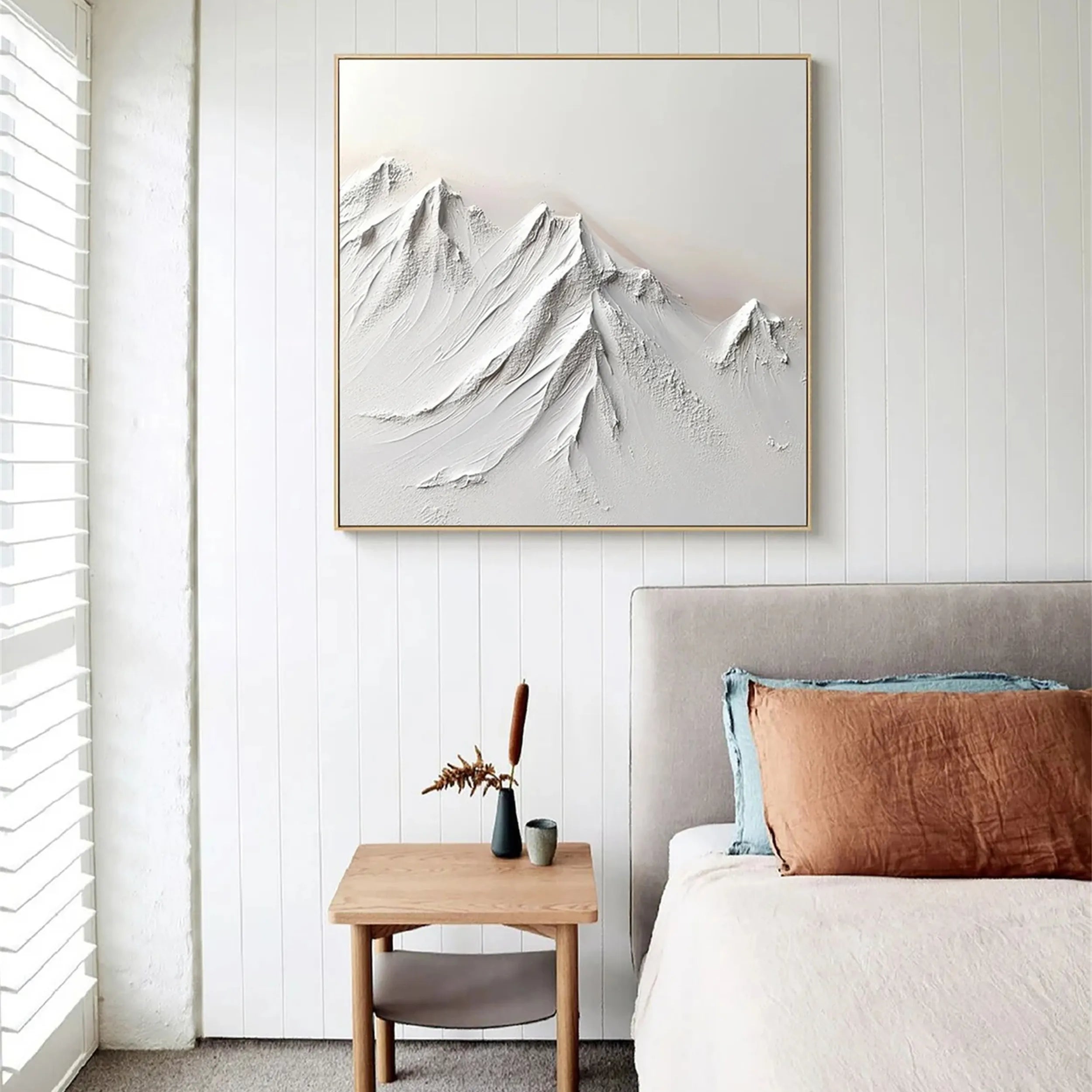 White Textured Minimalist Wall Art