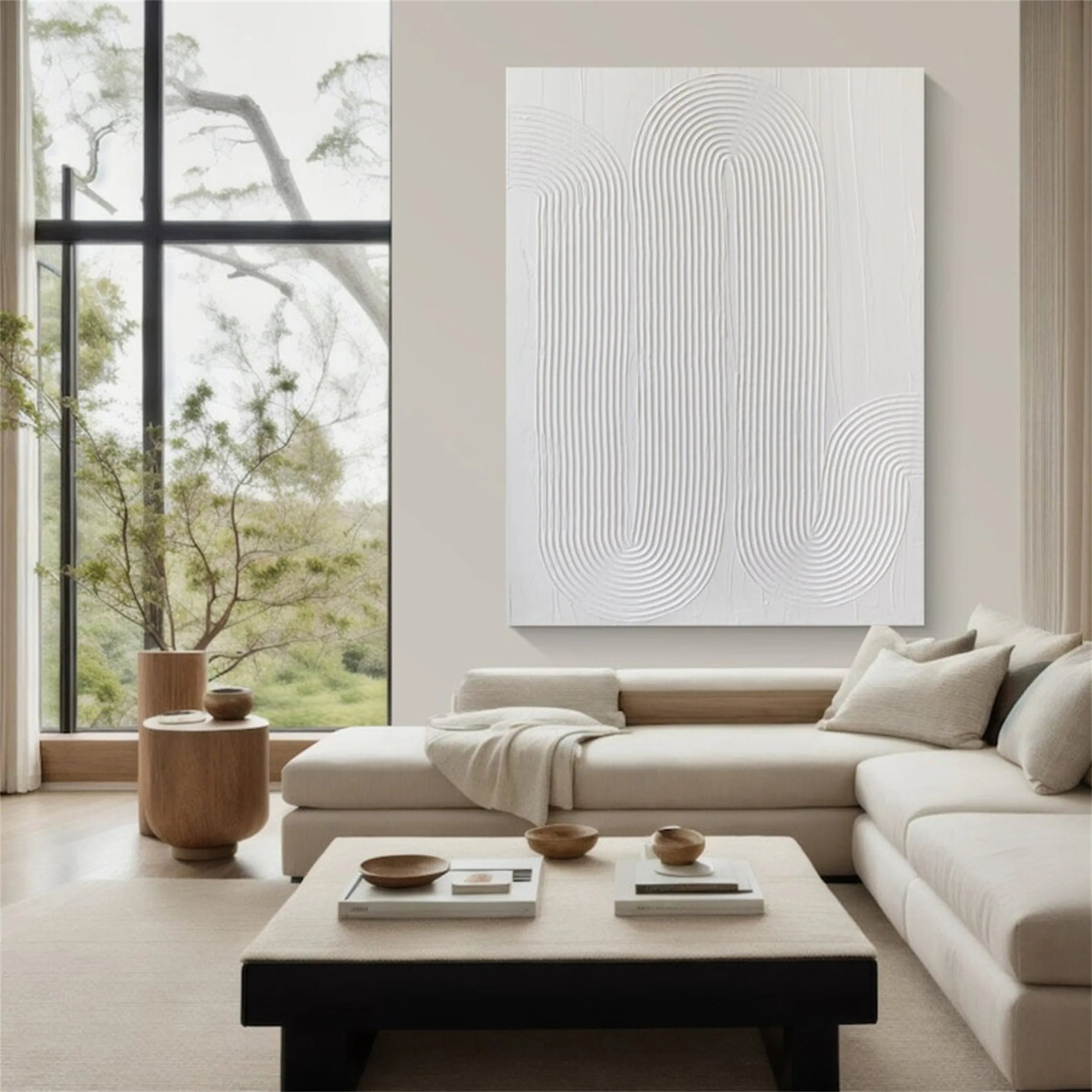 White Textured Minimalist Wall Art