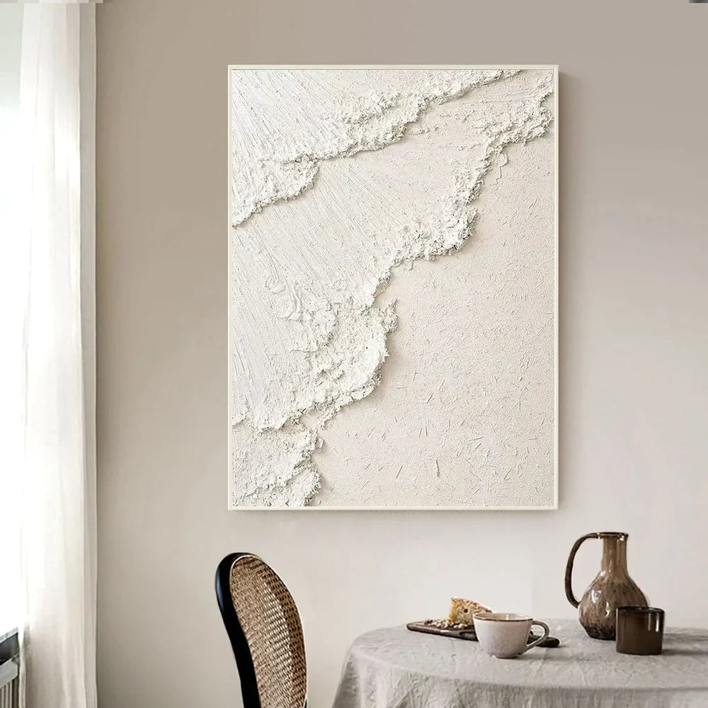 White Textured Minimalist Wall Art