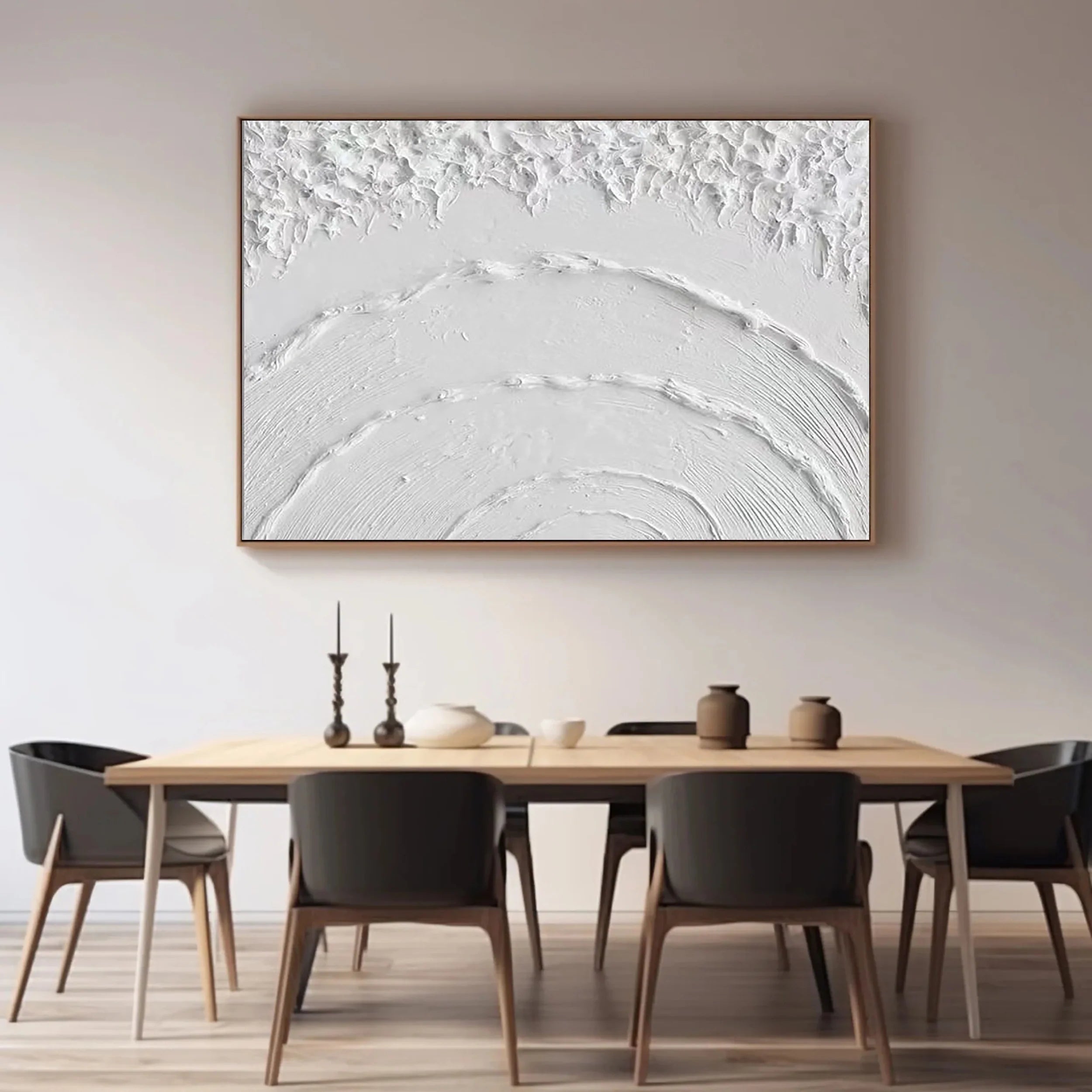 White Textured Minimalist Wall Art