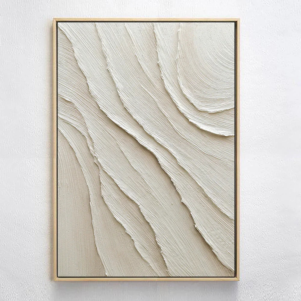 White Textured Minimalist Wall Art