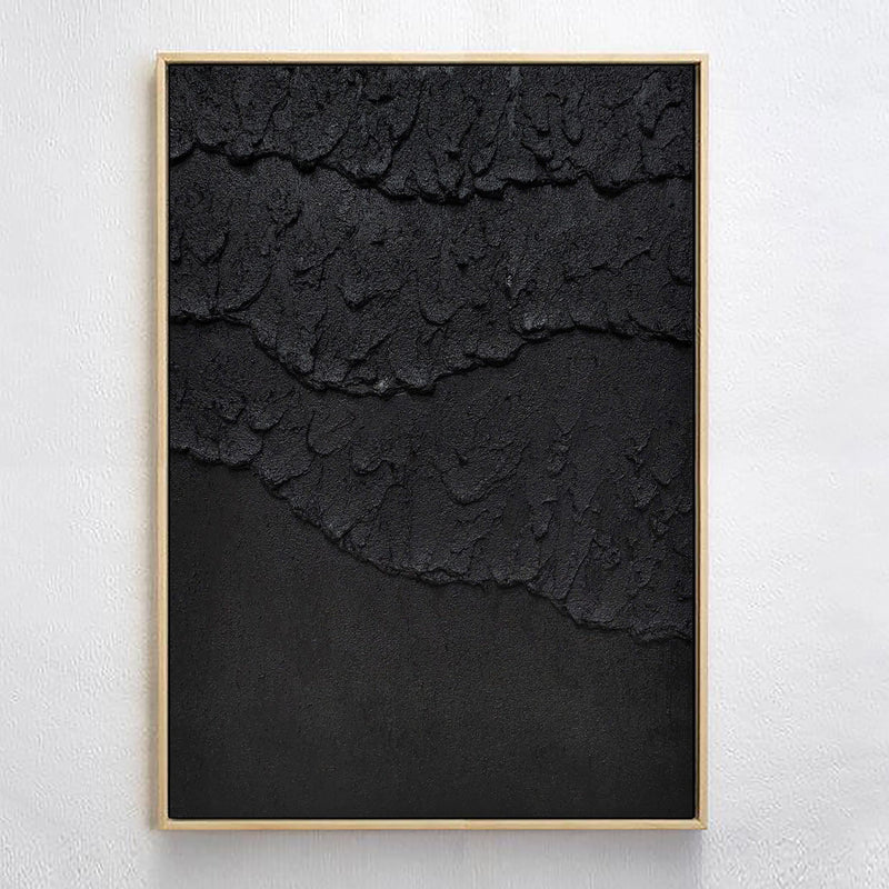 Black Textured Minimalist Wall Art