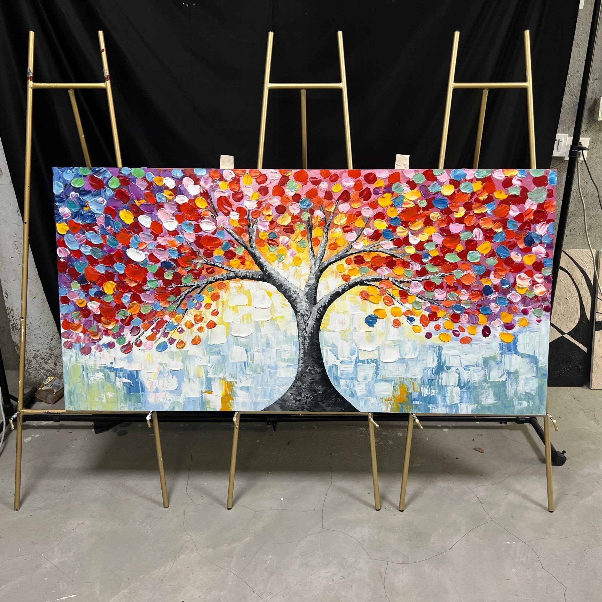 Colorful Tree And Flower Painting