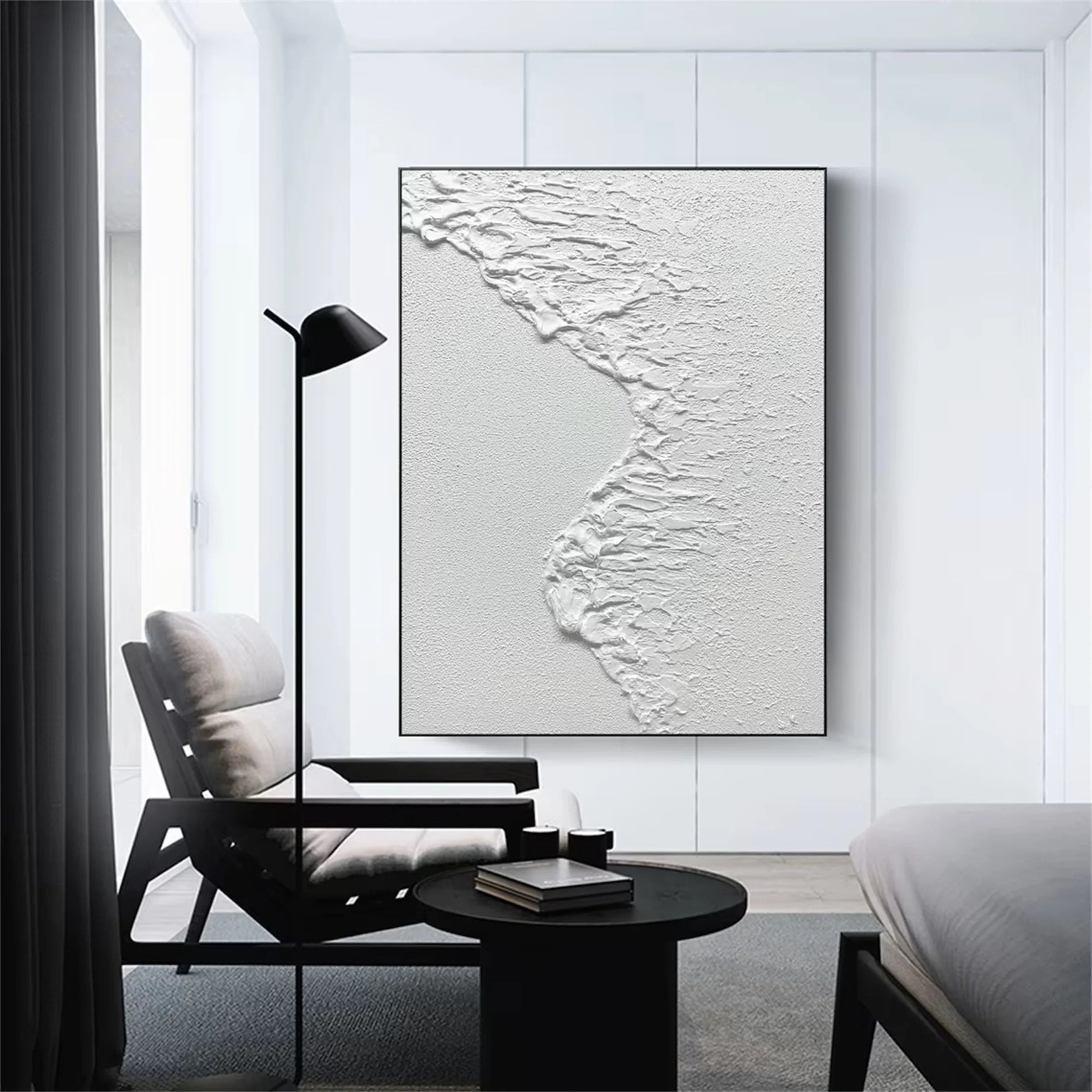 White Textured Minimalist Wall Art