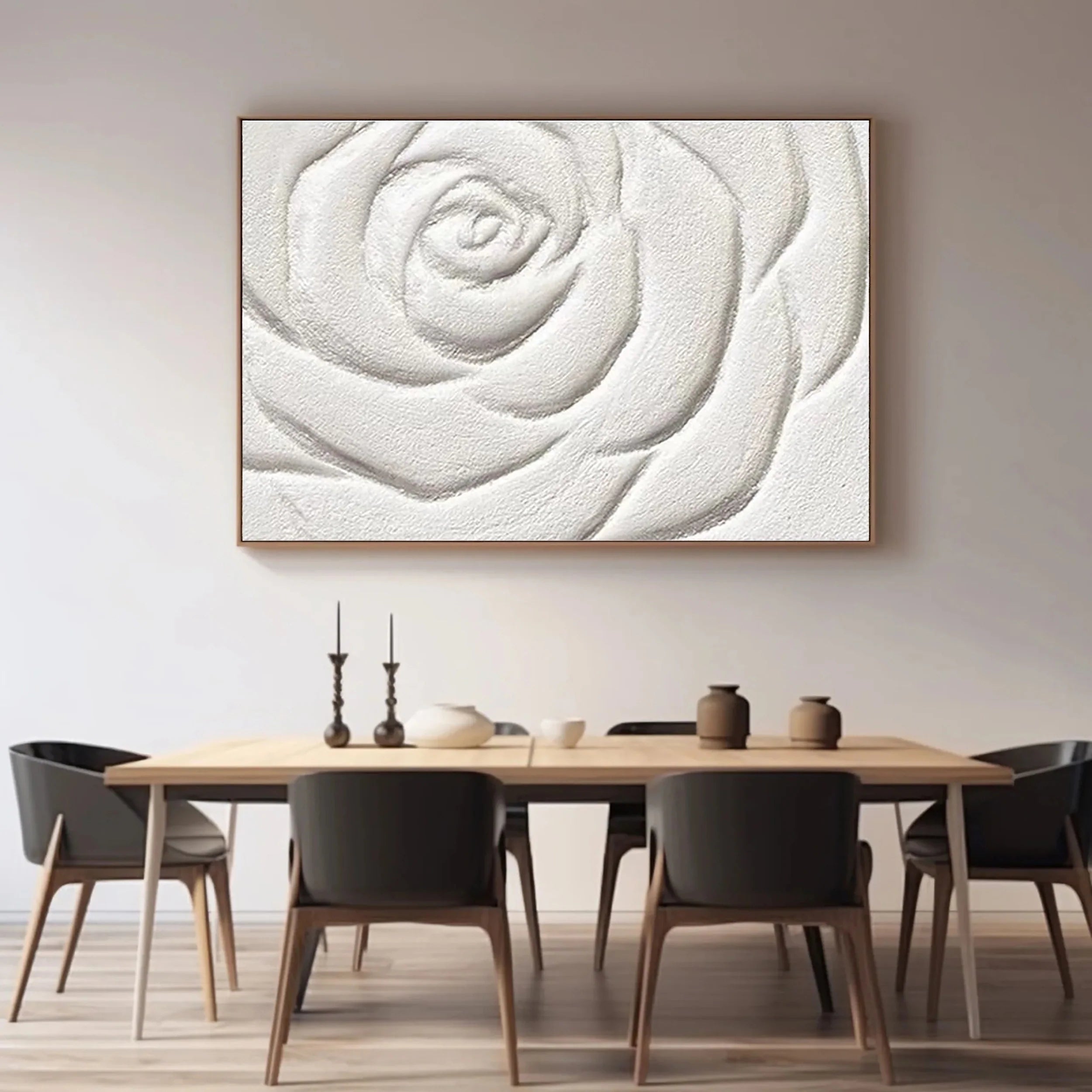 White Textured Minimalist Wall Art