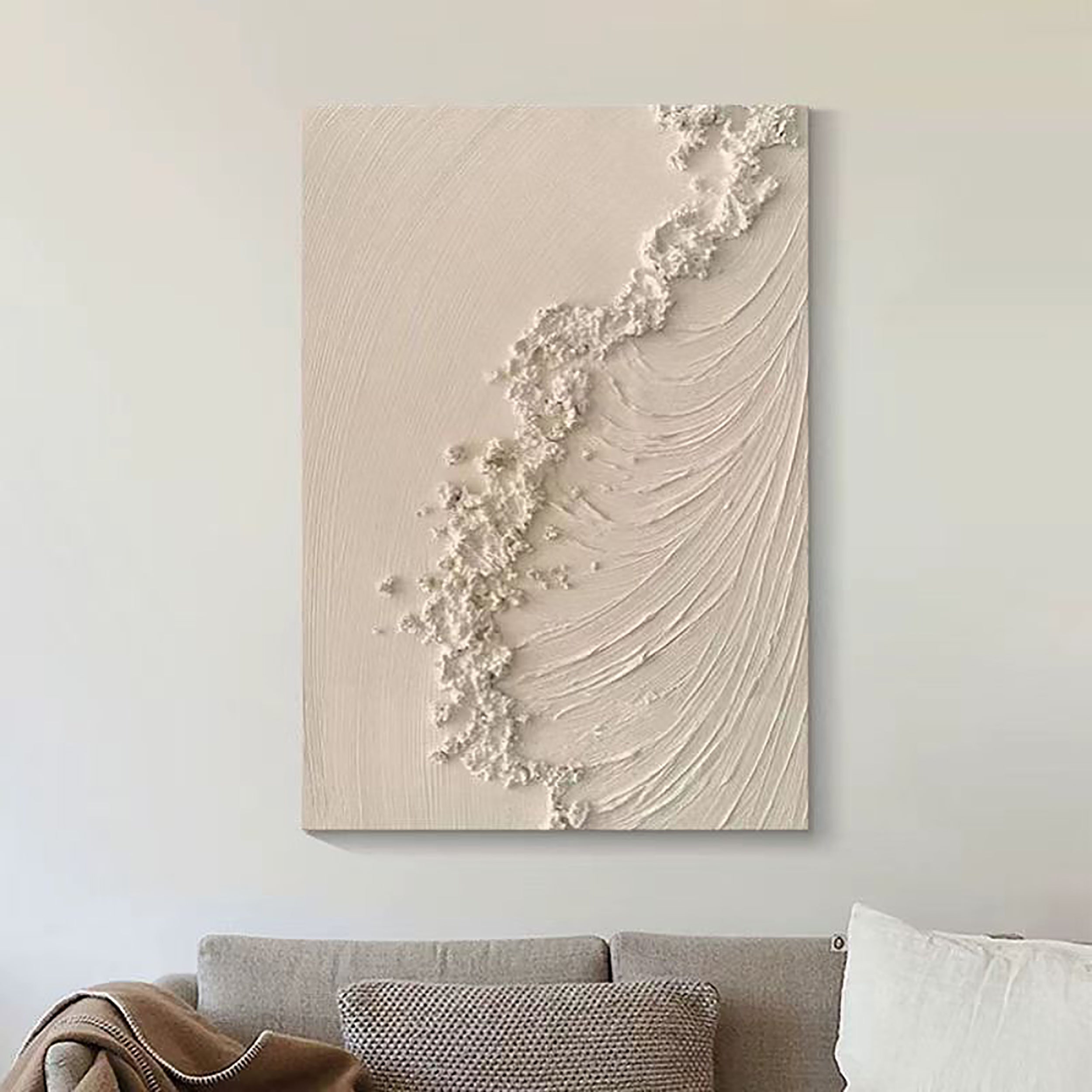 Beige & Brown Textured Minimalist Wall Art