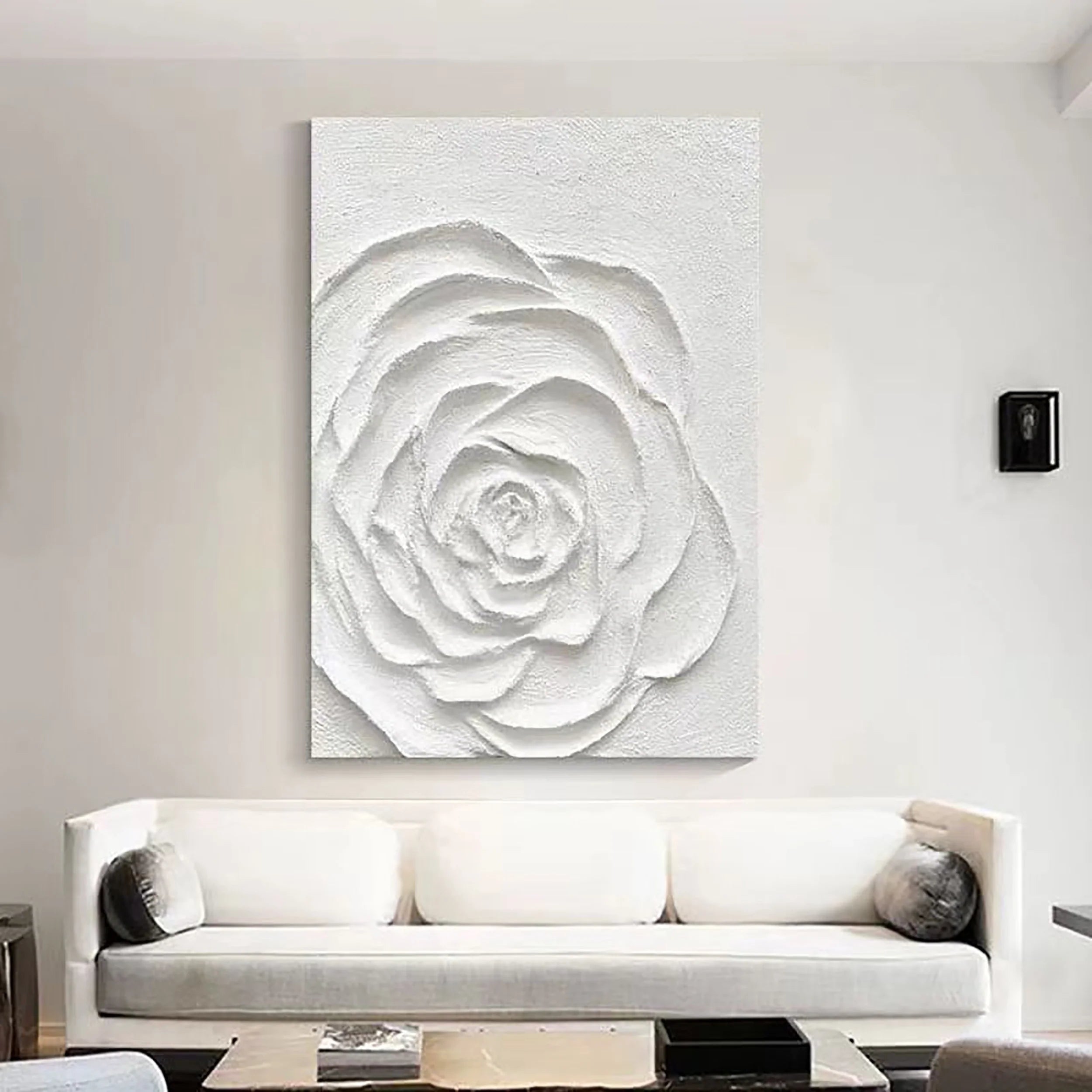 White Textured Minimalist Wall Art