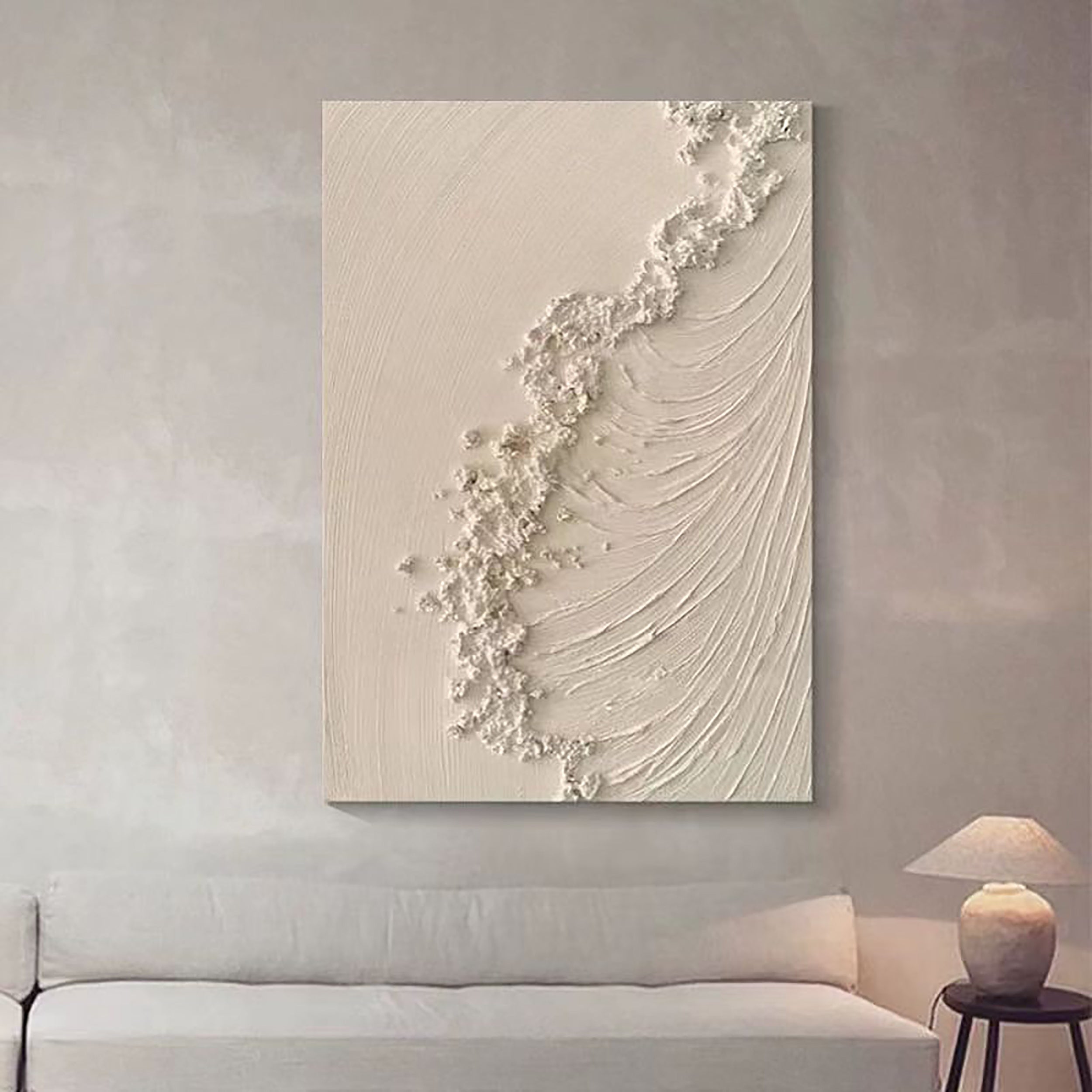 Beige & Brown Textured Minimalist Wall Art