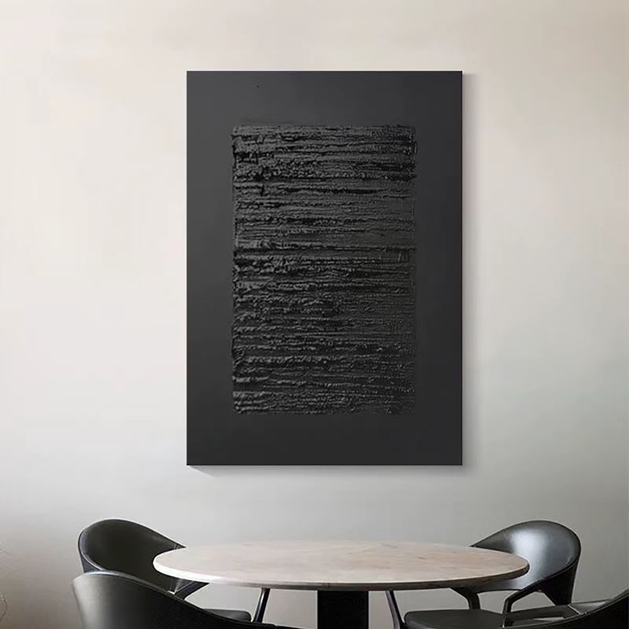 Black Textured Minimalist Wall Art