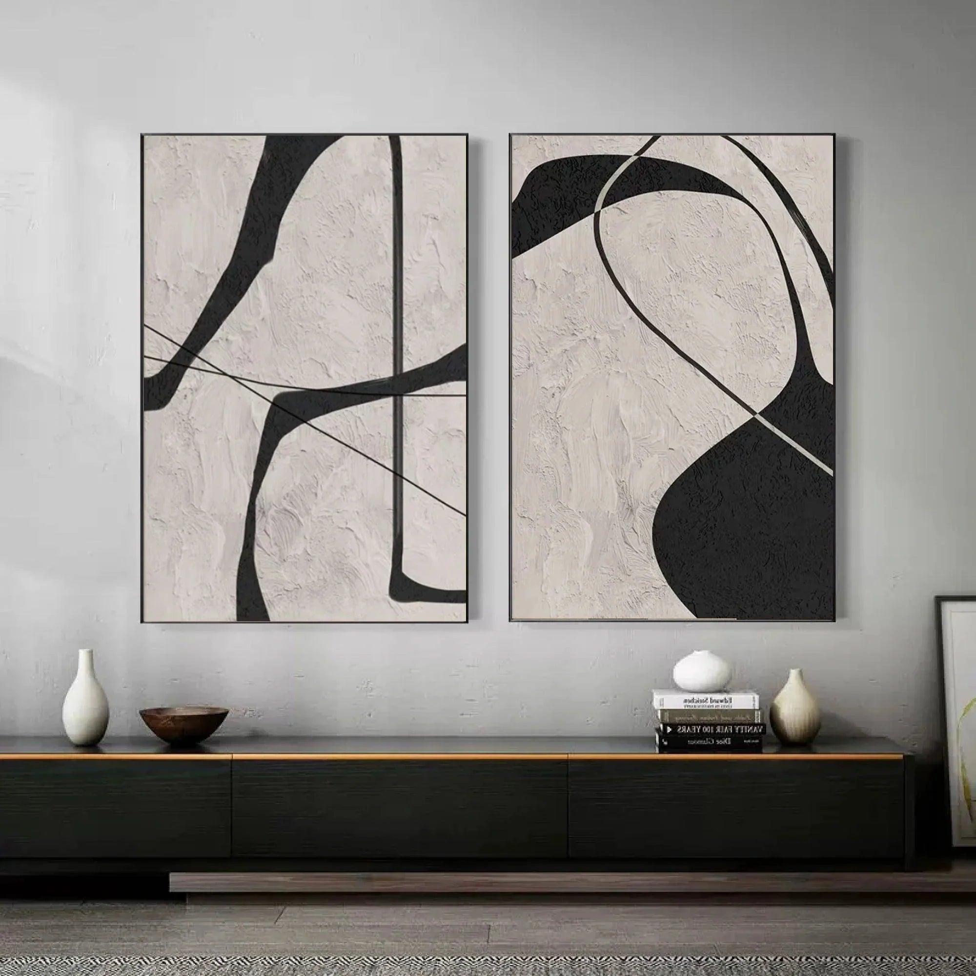 Wabi Sabi Abstract Wall Art Set of 2