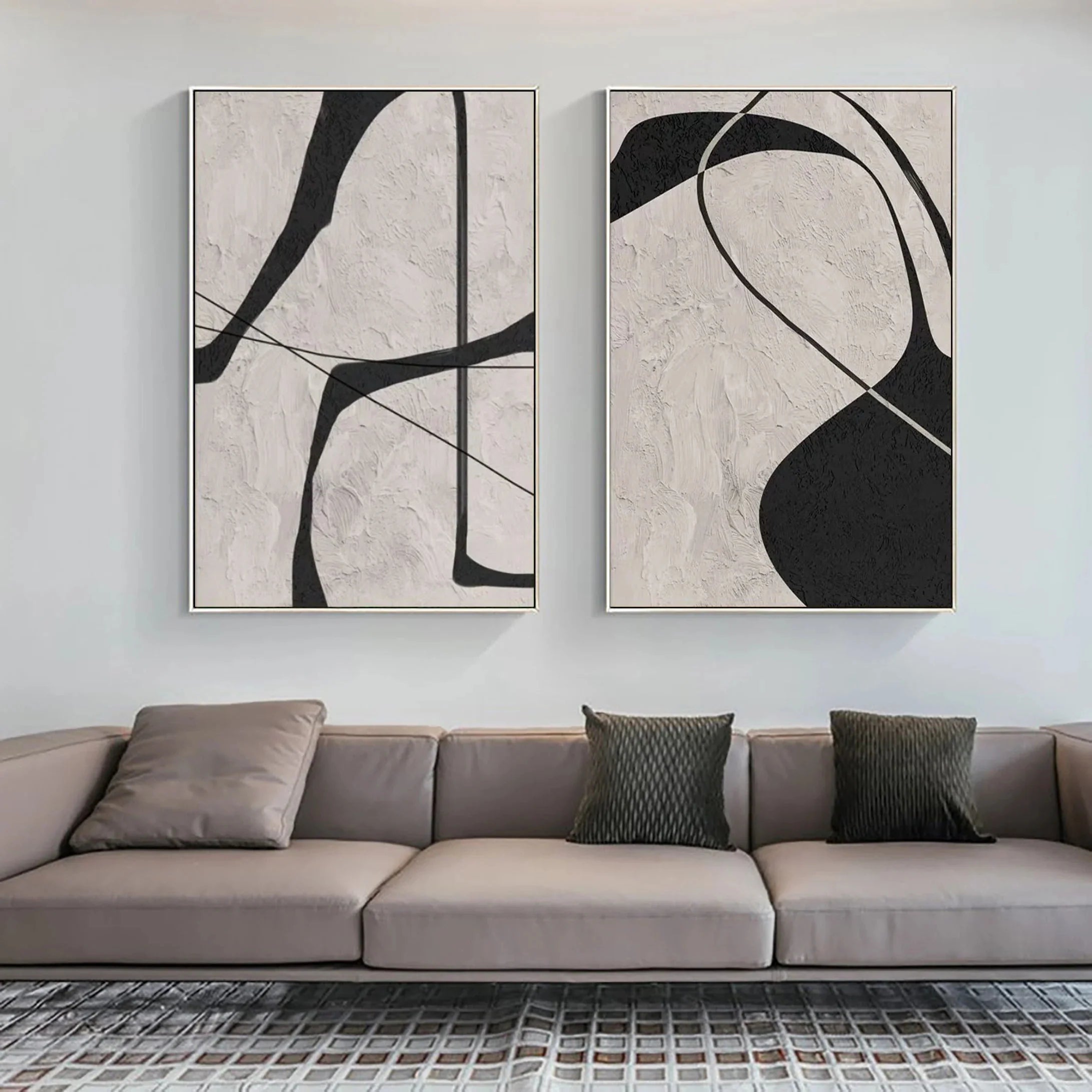 Wabi Sabi Abstract Wall Art Set of 2