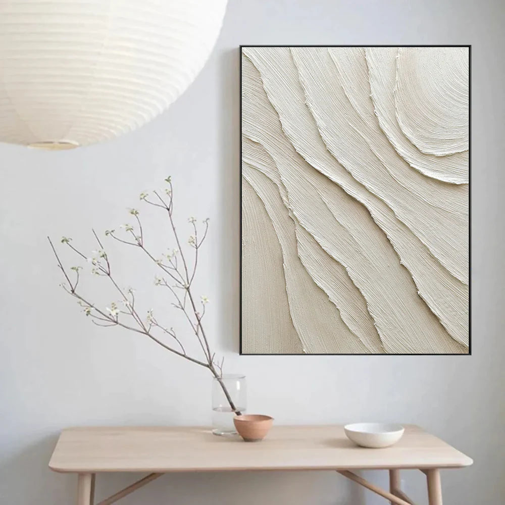 White Textured Minimalist Wall Art