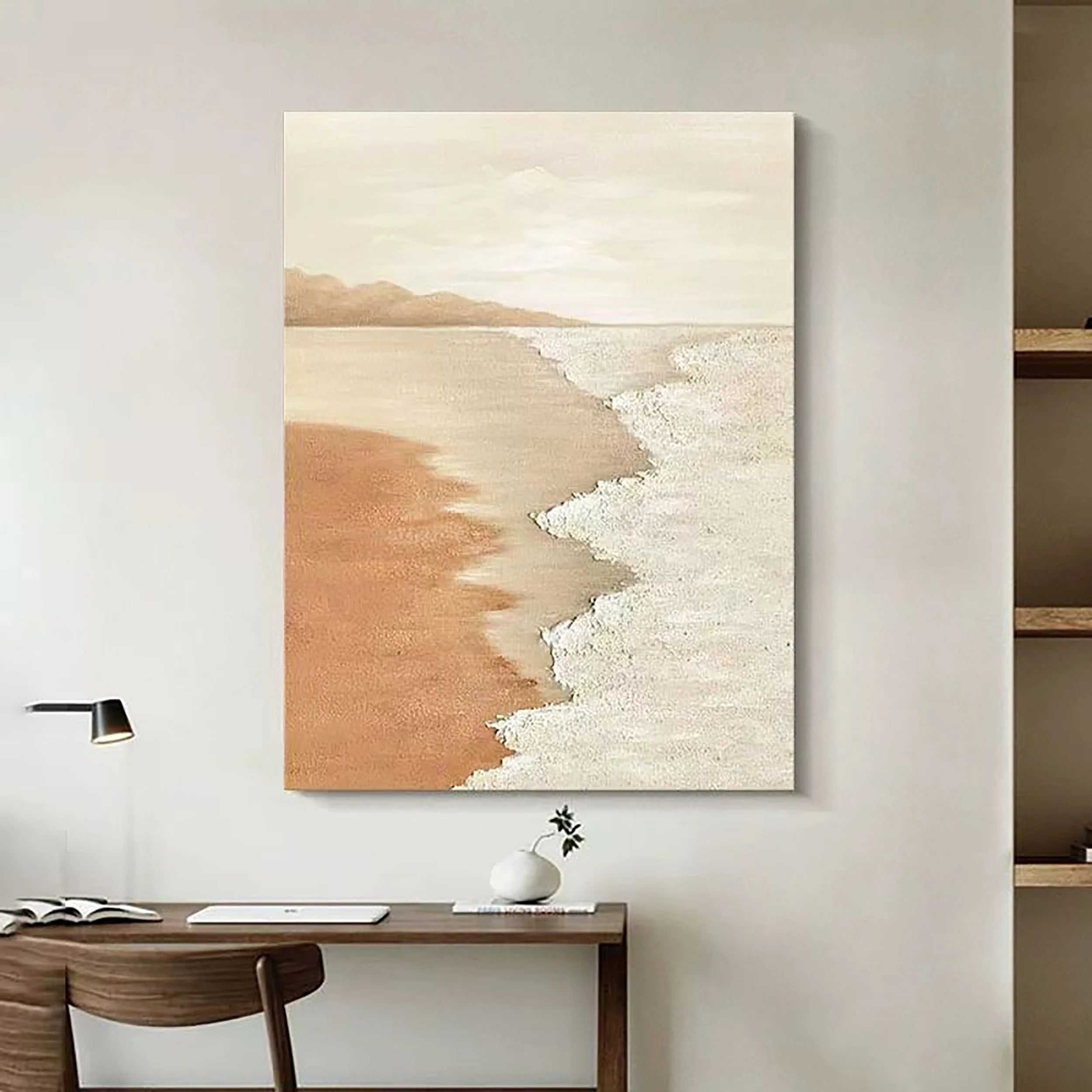 Beige & Brown Textured Minimalist Wall Art