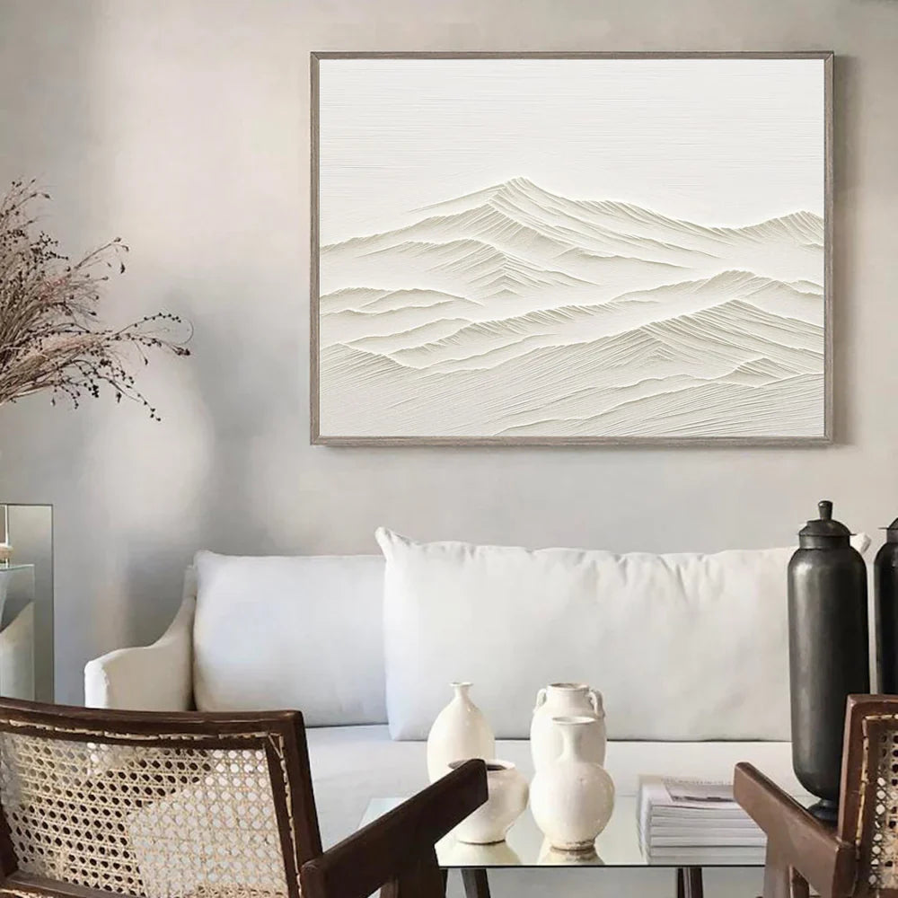 White Textured Minimalist Wall Art