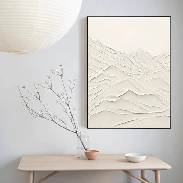 White Textured Minimalist Wall Art