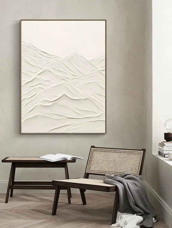 White Textured Minimalist Wall Art