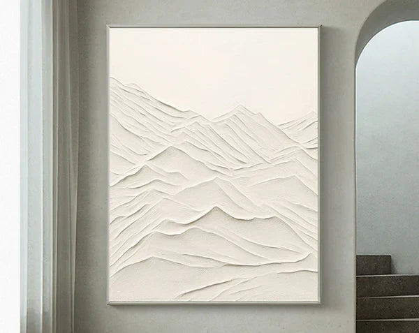 White Textured Minimalist Wall Art