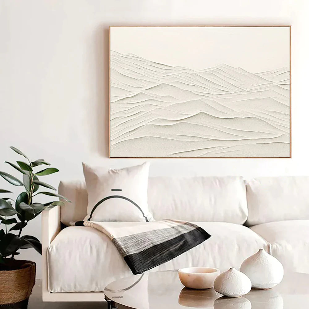 White Textured Minimalist Wall Art