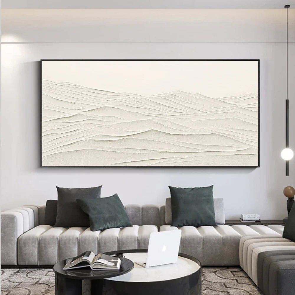 White Textured Minimalist Wall Art