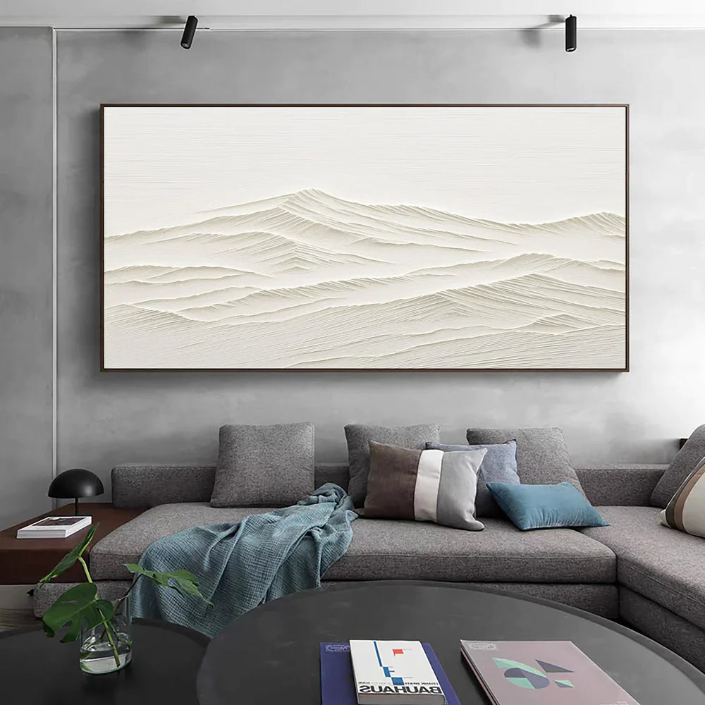 White Textured Minimalist Wall Art