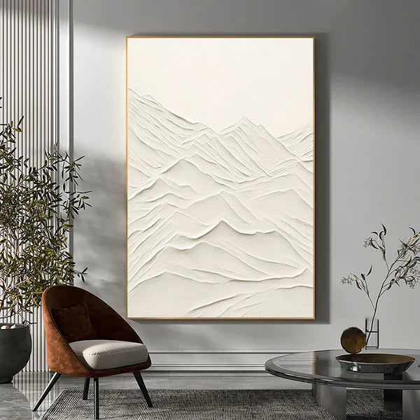 White Textured Minimalist Wall Art