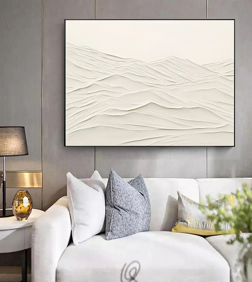 White Textured Minimalist Wall Art