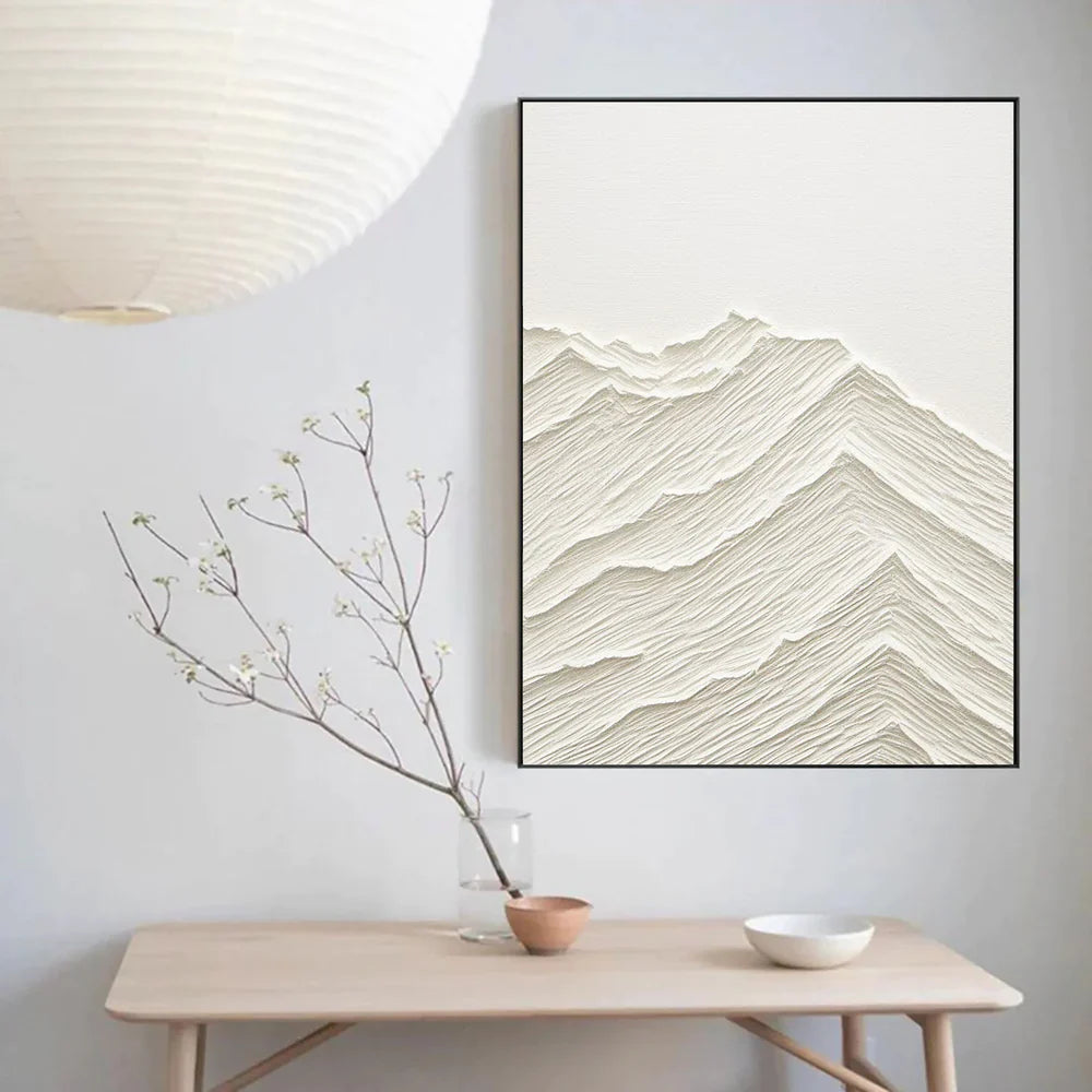 White Textured Minimalist Wall Art