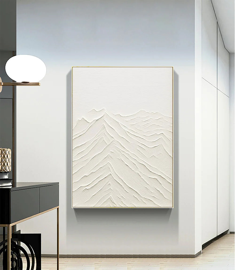 White Textured Minimalist Wall Art