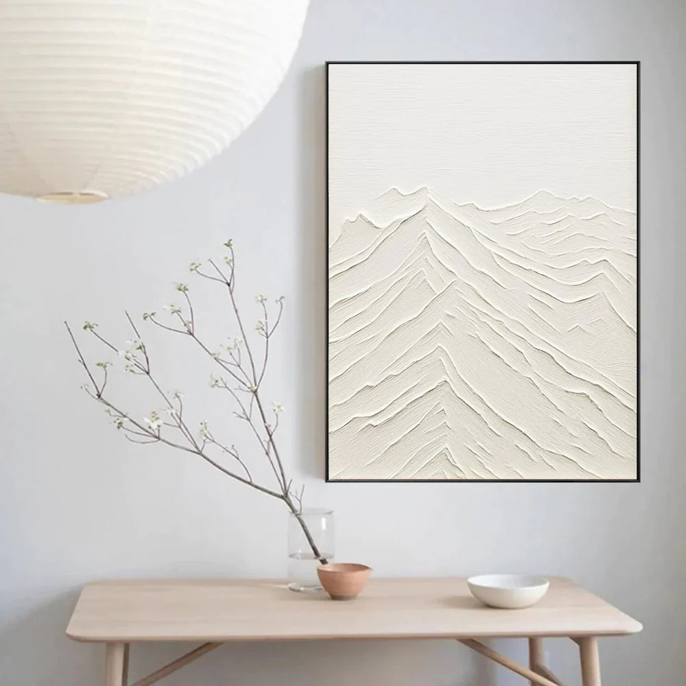 White Textured Minimalist Wall Art