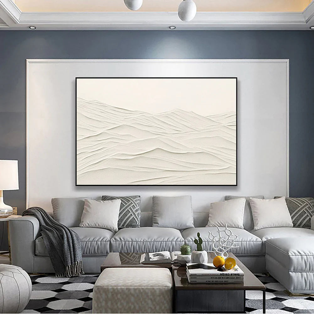 White Textured Minimalist Wall Art