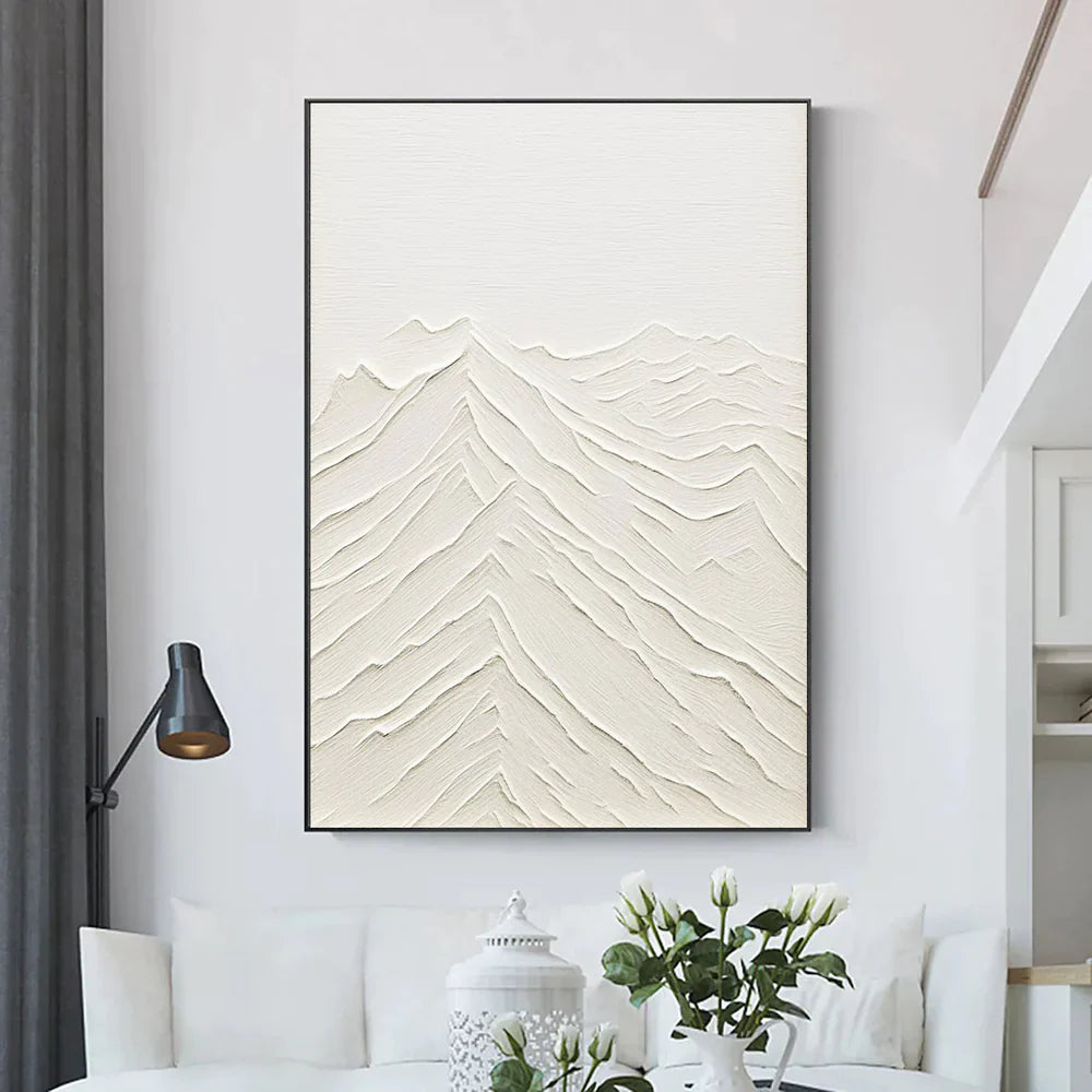 White Textured Minimalist Wall Art