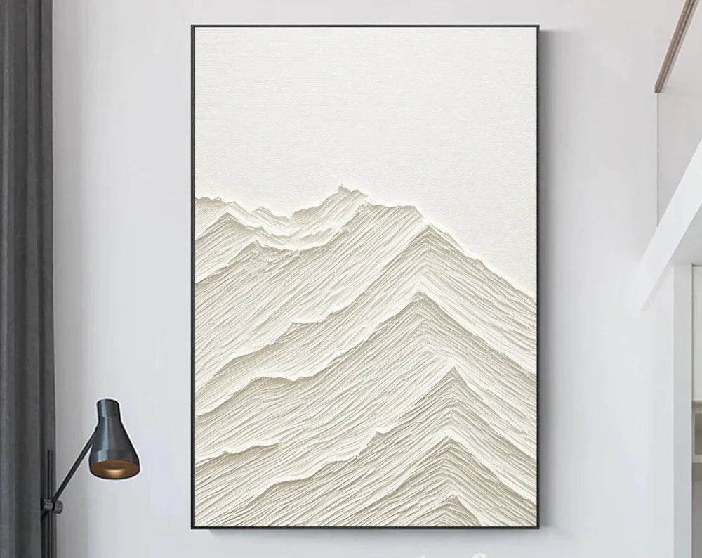 White Textured Minimalist Wall Art