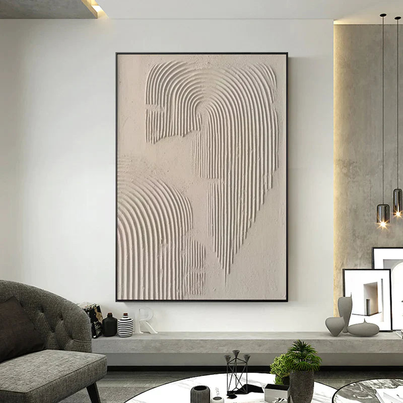 Beige & Brown Textured Minimalist Wall Art